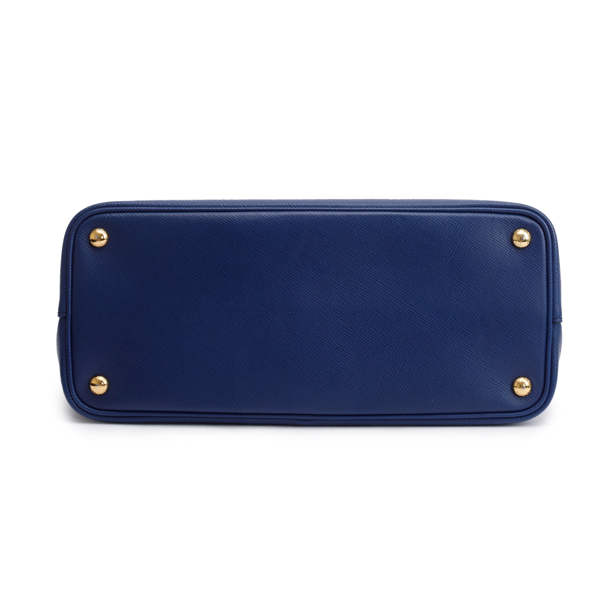 Prada Blue Saffiano Lux Medium Cuir Double Tote w/ Strap