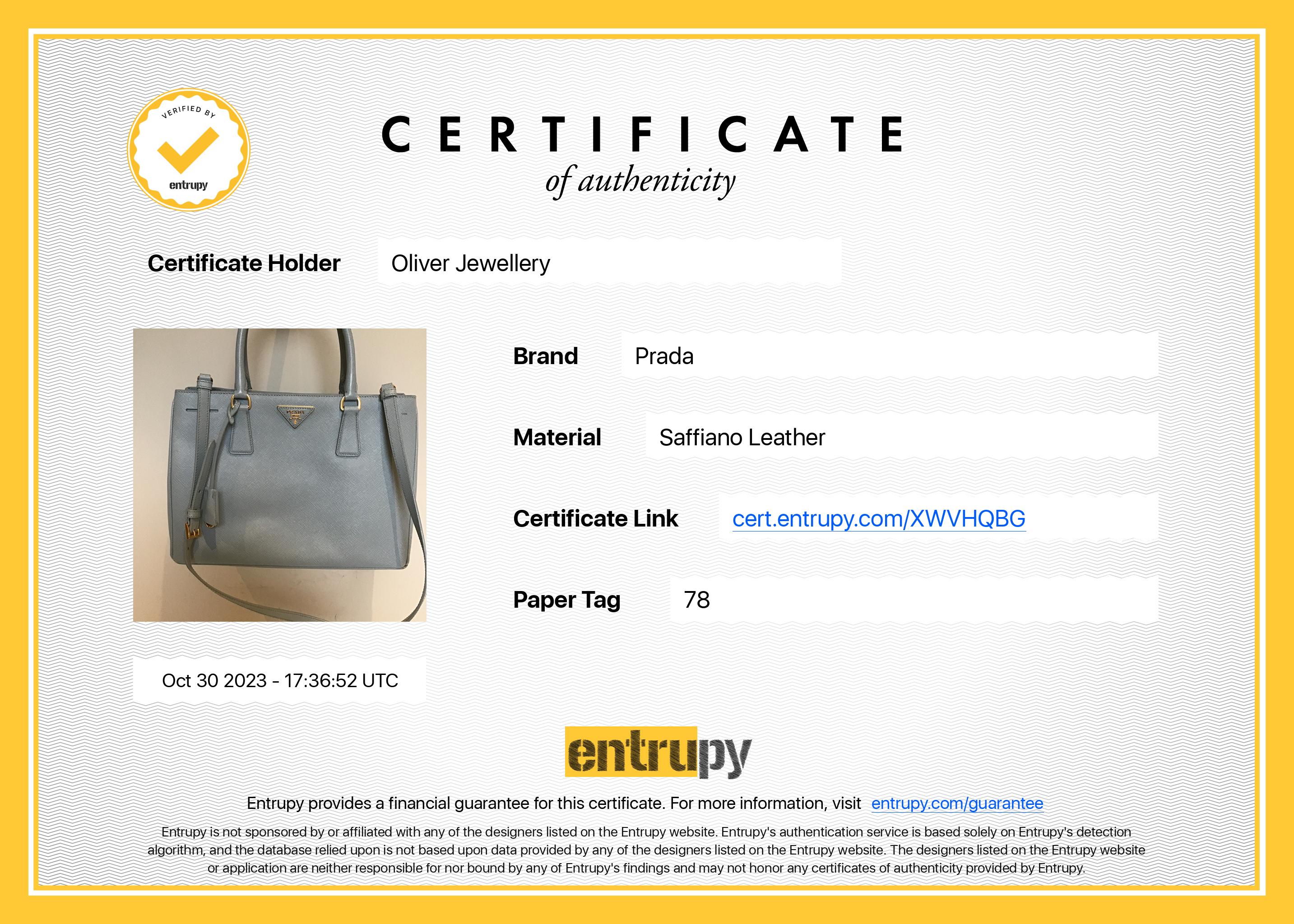 Prada Blue Saffiano Lux Medium Tote w/ Strap & Authenticity Card