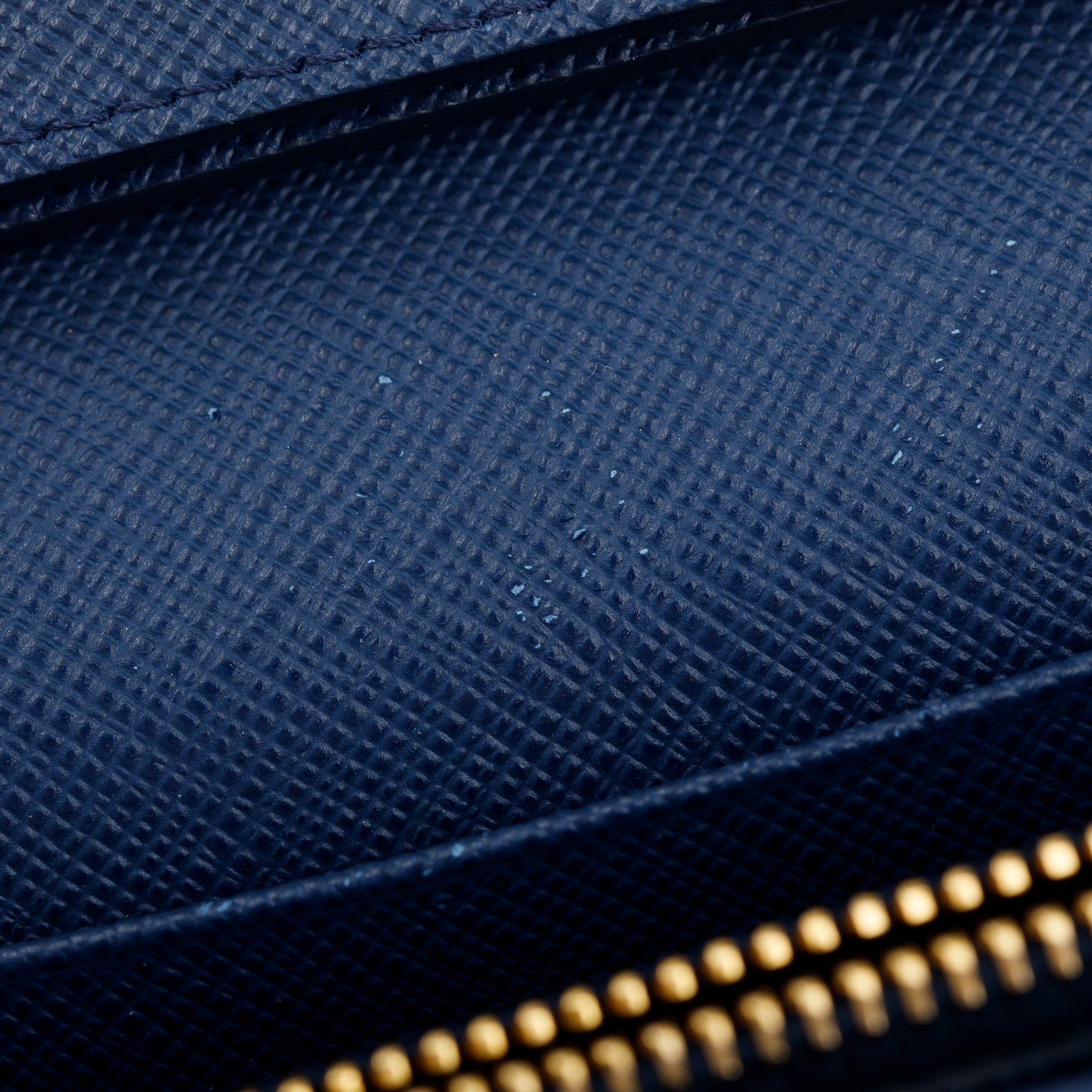 Prada Blue Saffiano Lux Wallet on Chain