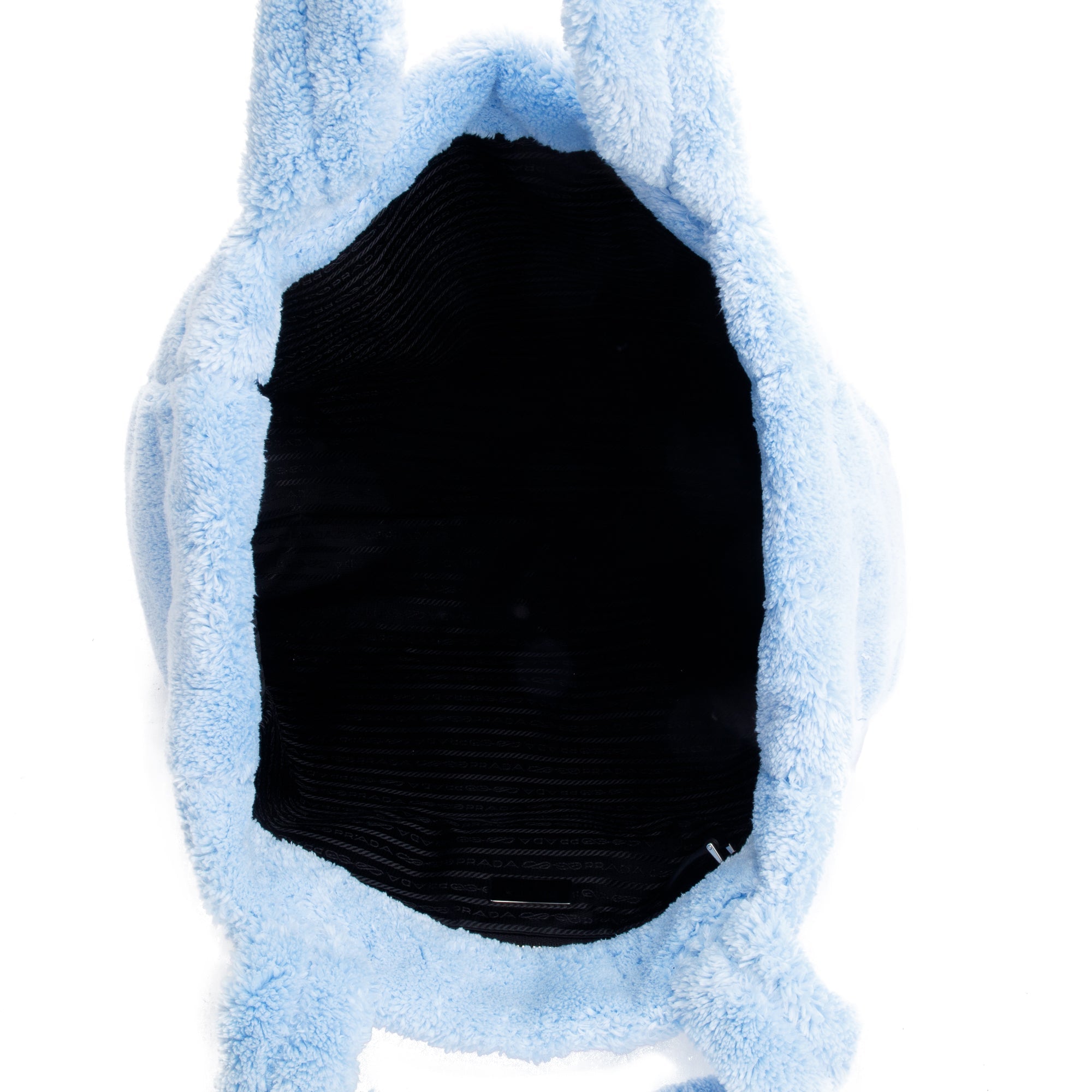 Prada Blue Terry Cloth Logo Tote