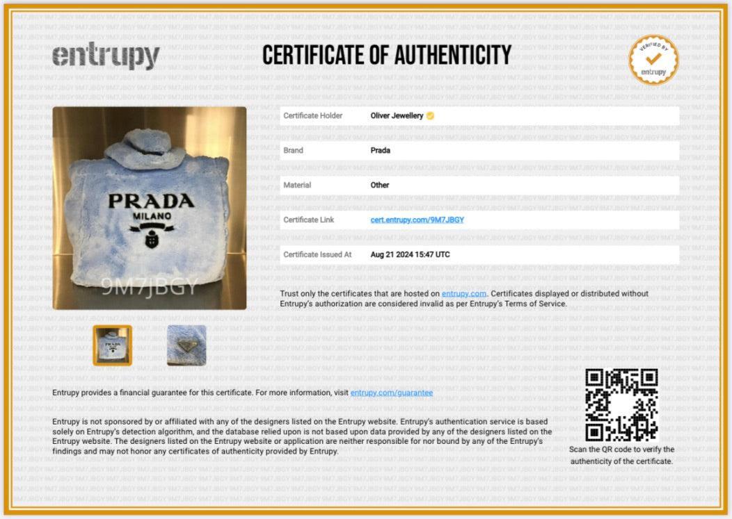 Prada Blue Terry Cloth Logo Tote