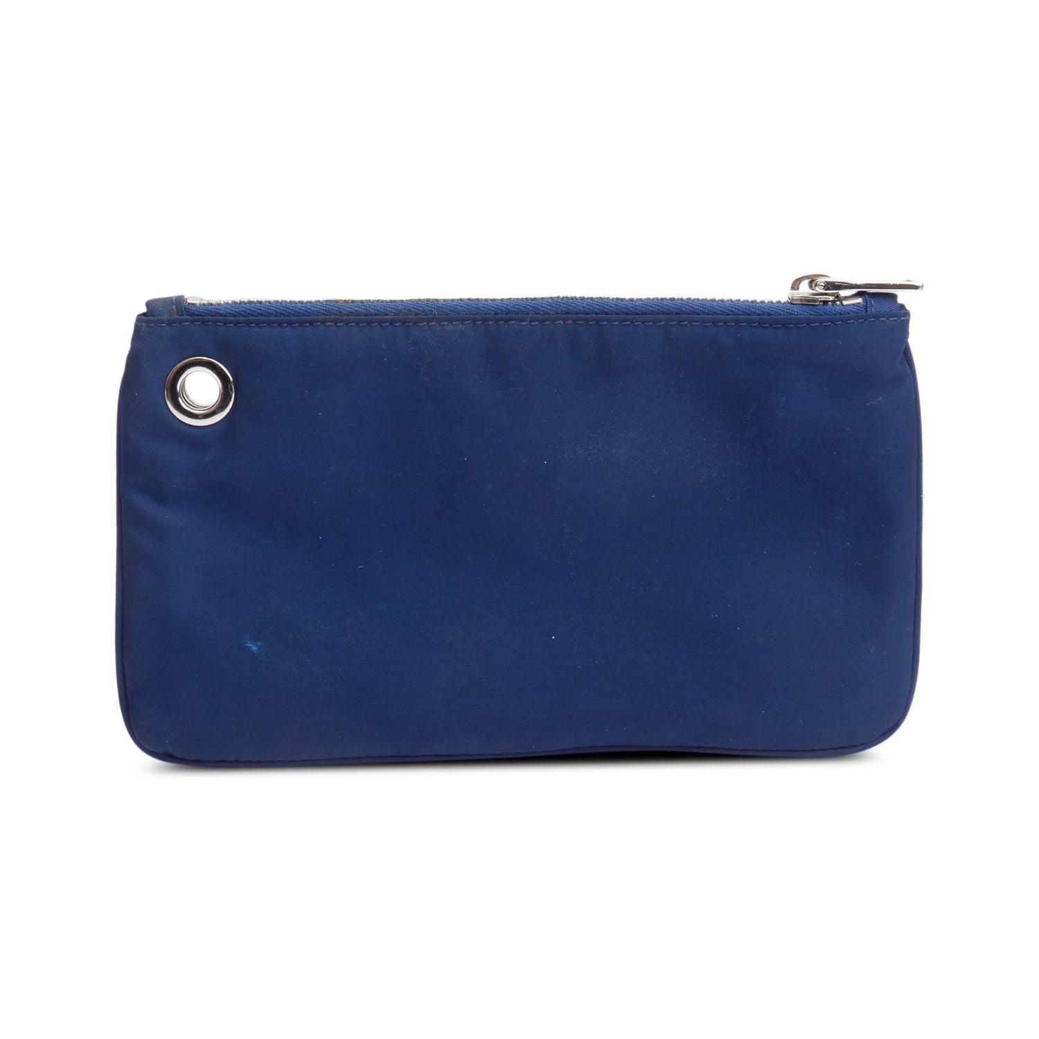 Prada Blue Tessuto Nylon O-Ring Zip Pouch