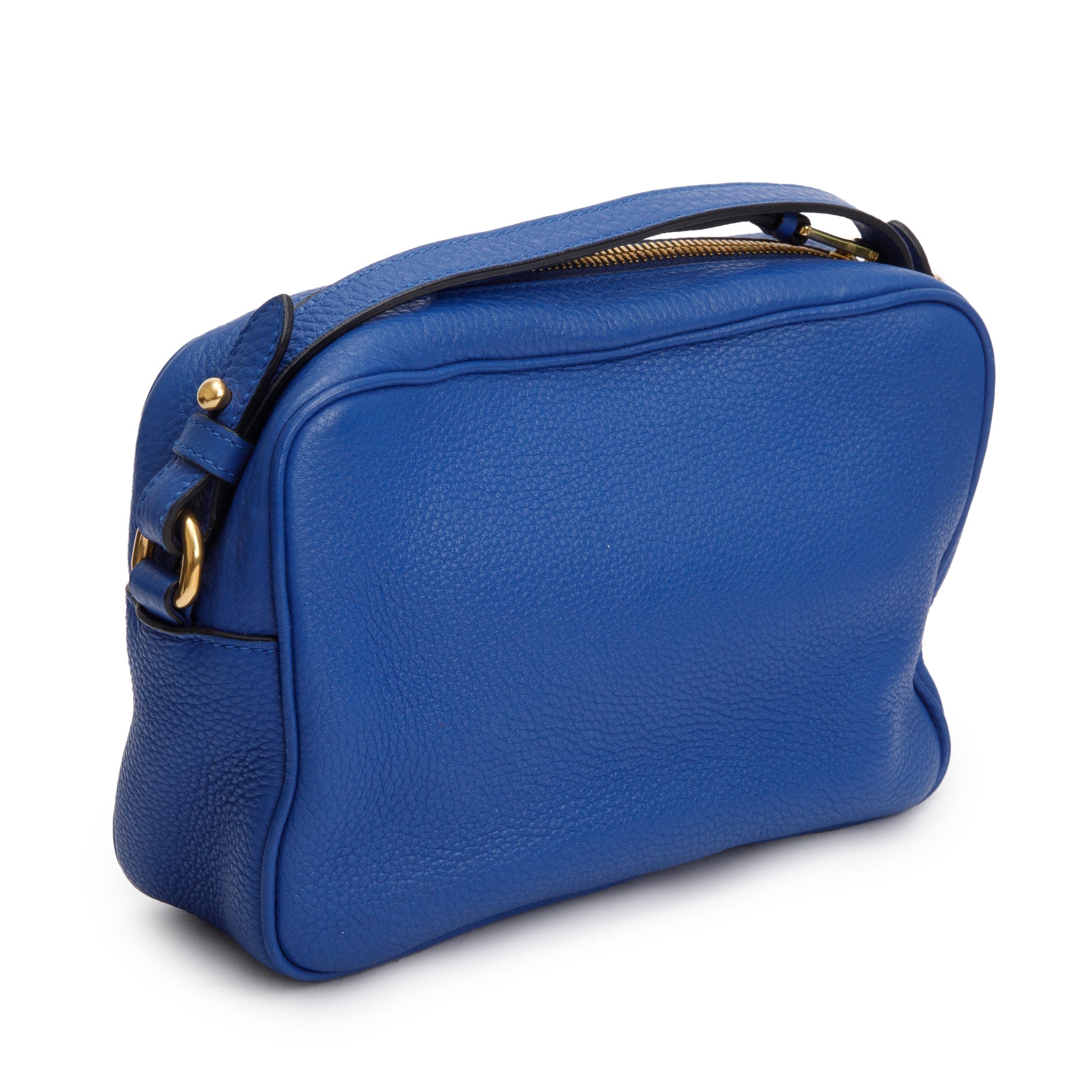 Prada Blue Vitello Daino Crossbody Bag
