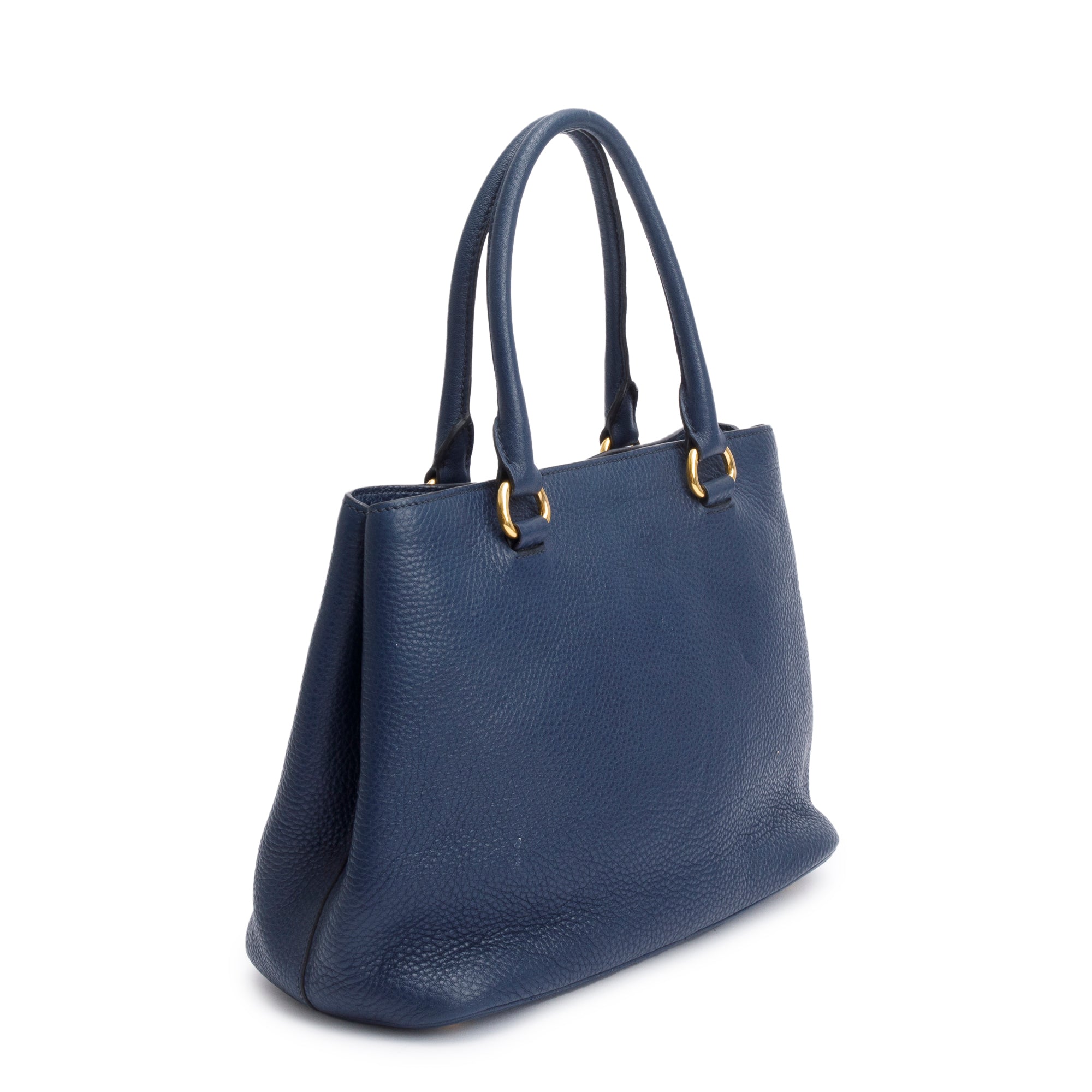 Prada Blue Vitello Daino Medium Galleria Tote