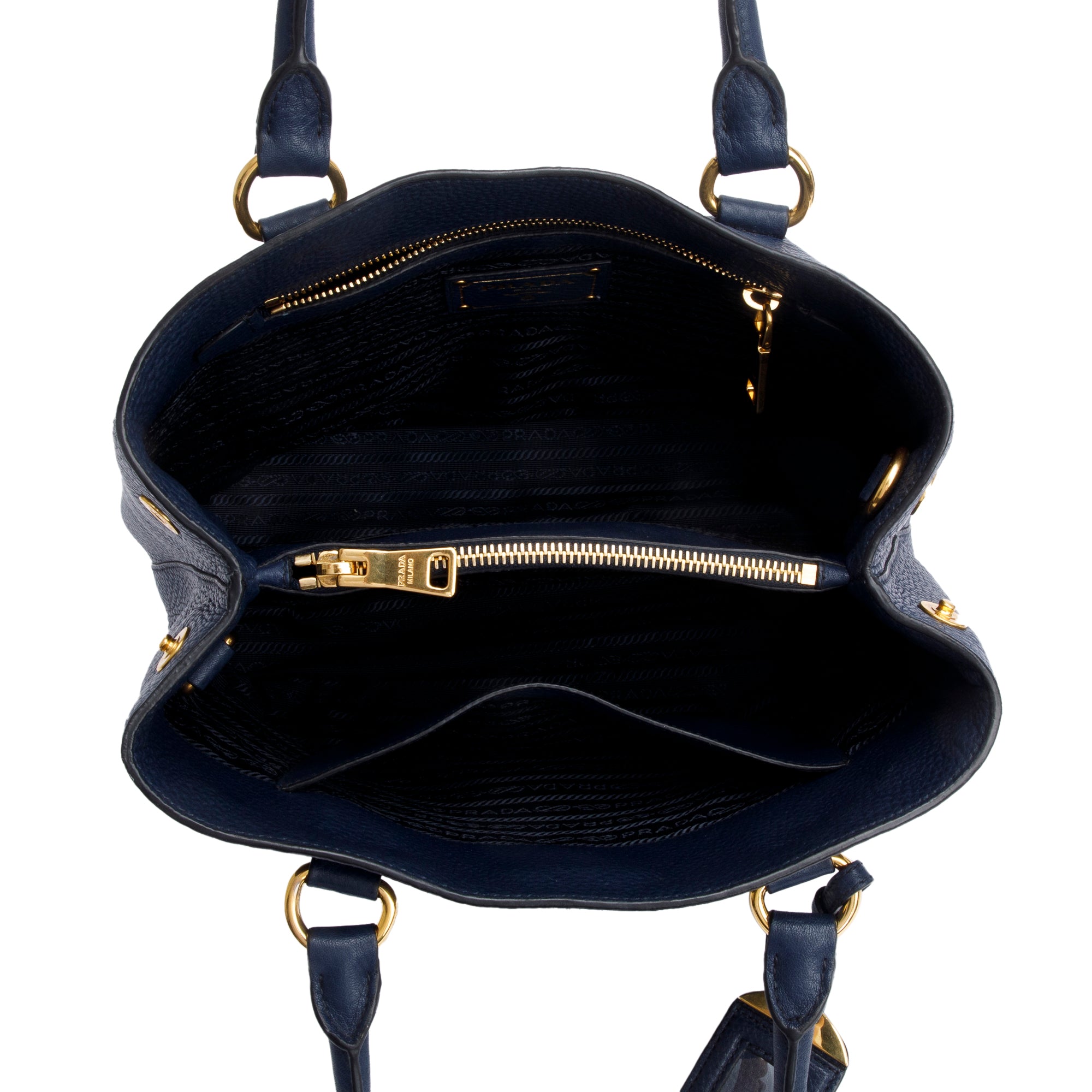 Prada Blue Vitello Daino Medium Galleria Tote