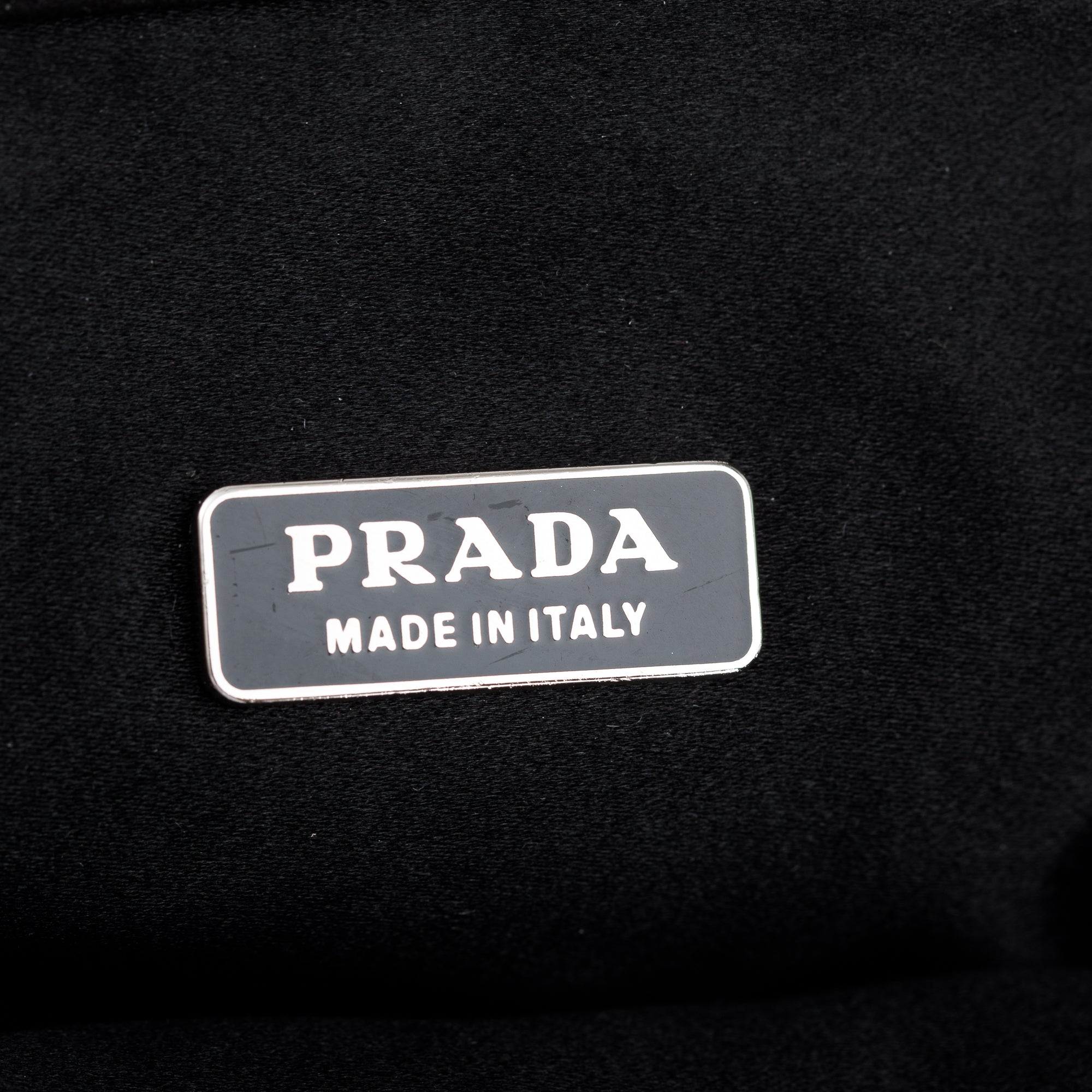 Prada Brown/ Beige Embroidered Satin Black Velvet Raso Frame Bag