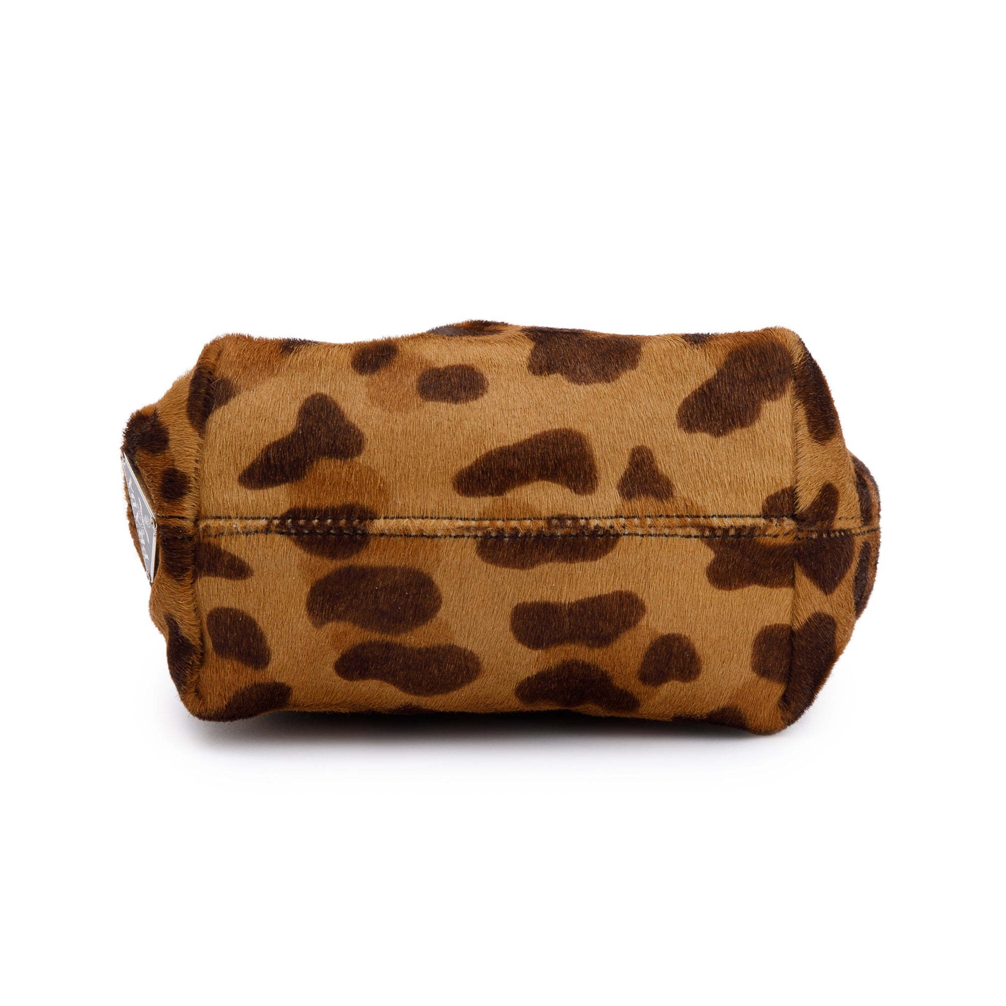 Prada Brown Cavallino Leopard Print Ring Handle Bag w/ Authenticity Card