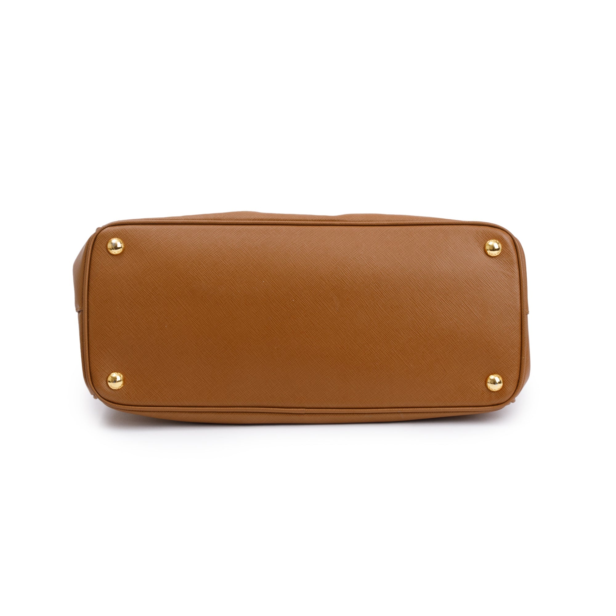 Prada Brown Saffiano Lux Medium Double Zip Galleria Tote w/ Strap