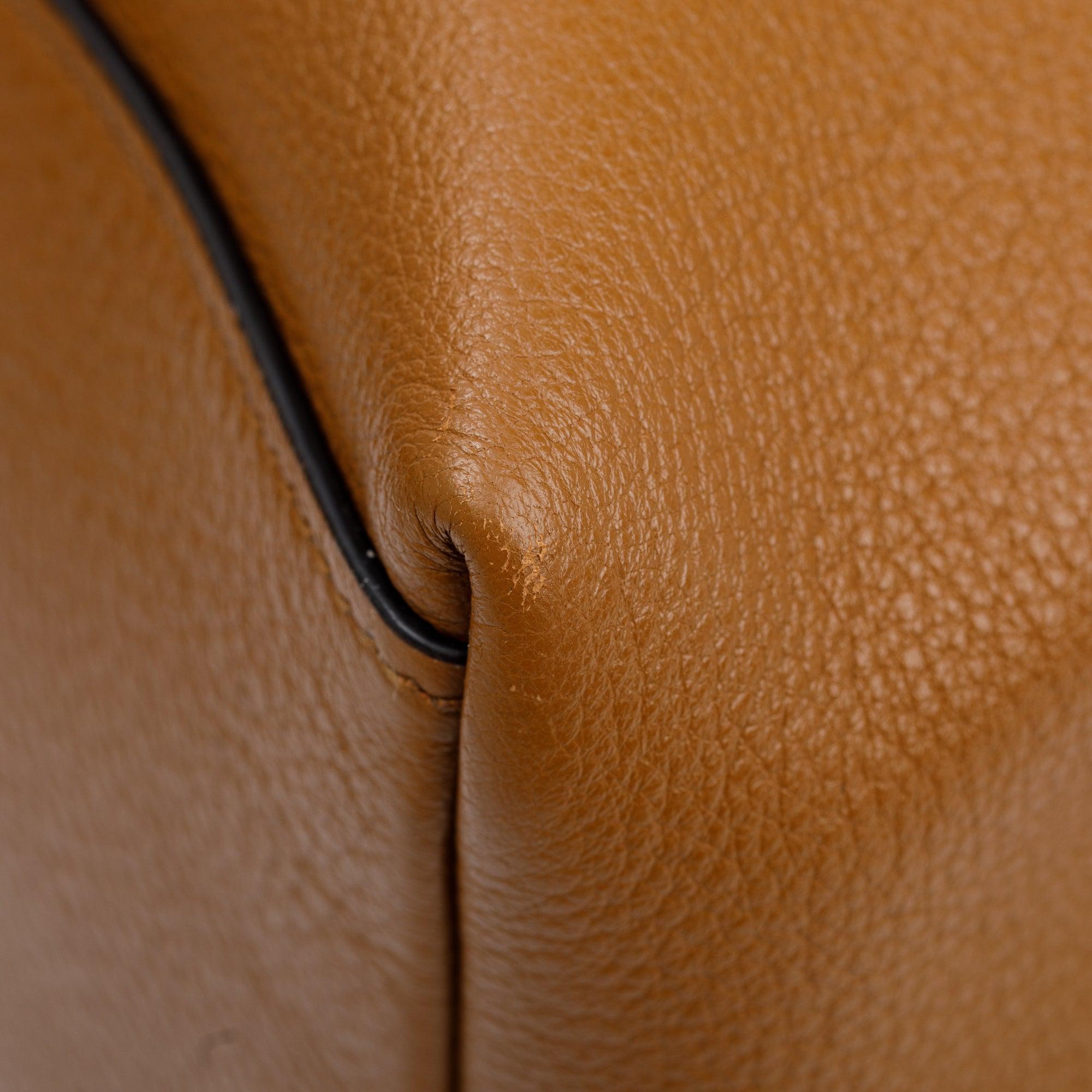 Prada Brown Vitello Daino Medium Logo Hobo Bag w/ Authenticity Card