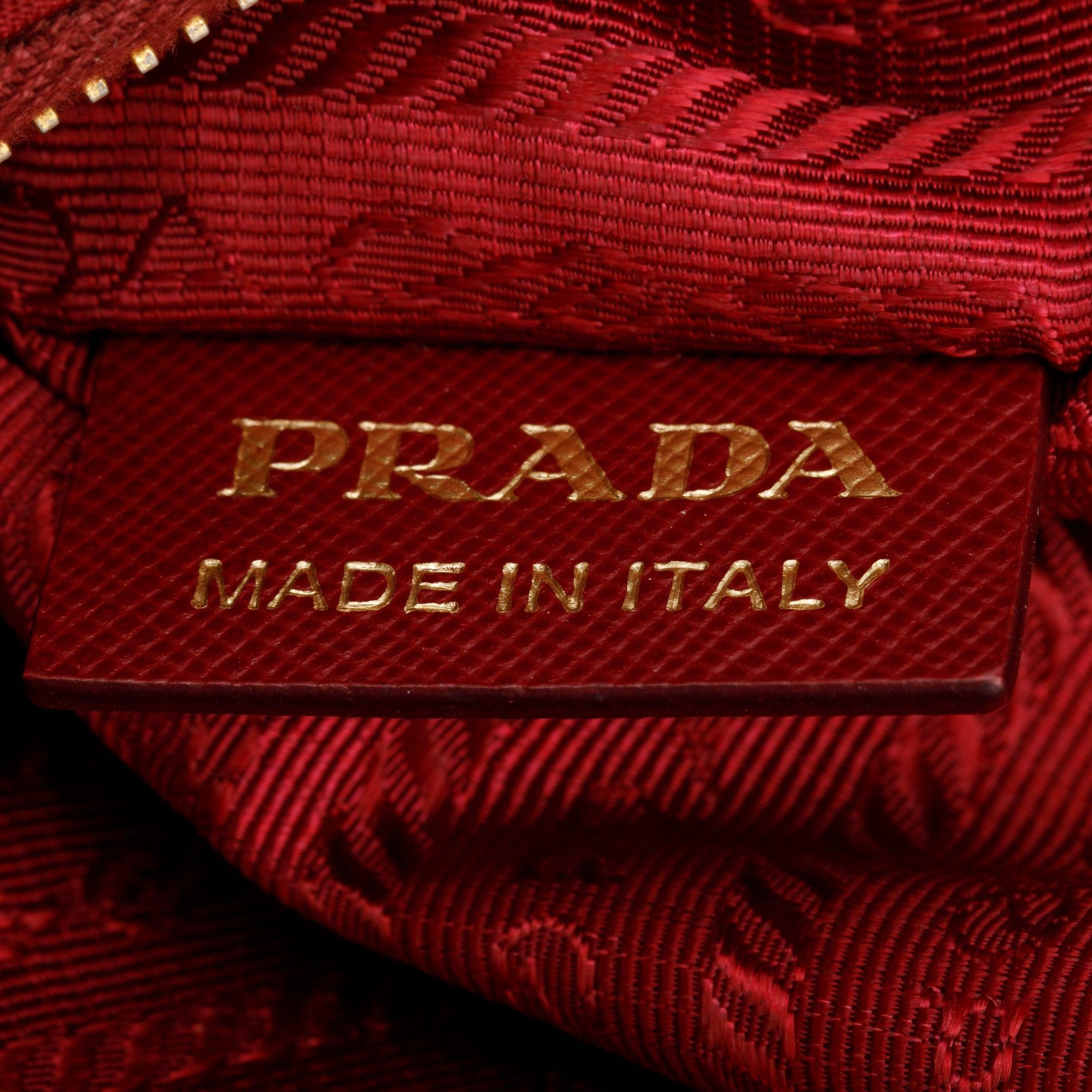 Prada Burgundy Saffiano-Trimmed Tessuto Nylon Crossbody Bag