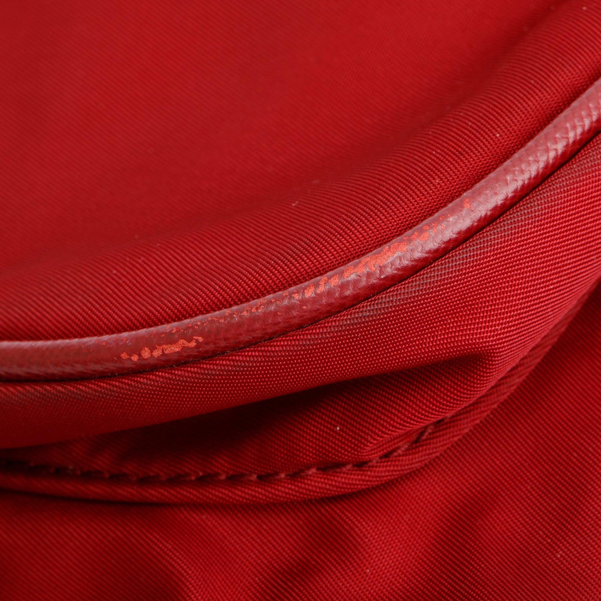 Prada Burgundy Saffiano-Trimmed Tessuto Nylon Crossbody Bag