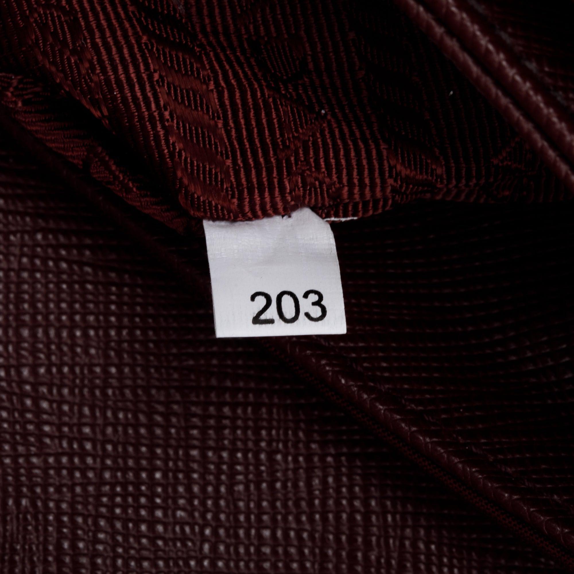 Prada Burgundy Tessuto Saffiano Leather Flap Shoulder Bag w/ Authenticity Card