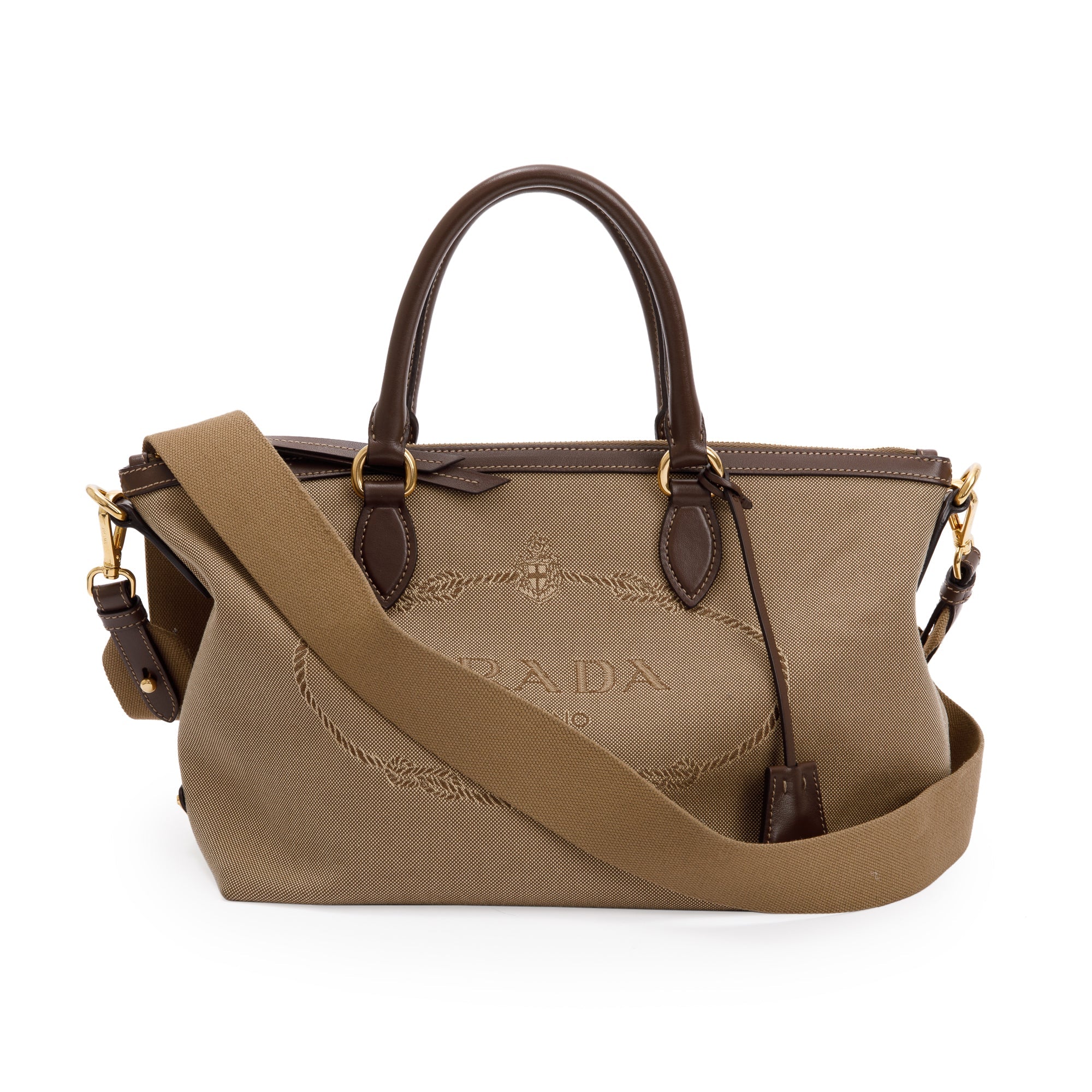 Prada Canapa Logo Jacquard Tote w/ Strap