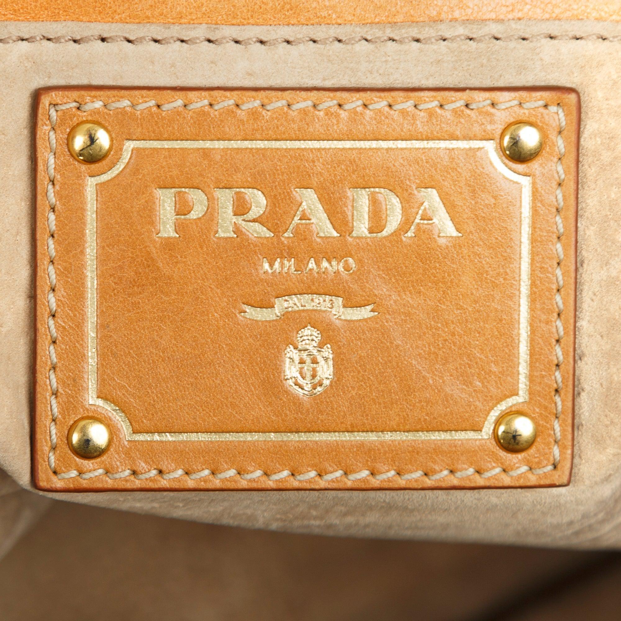 Prada Canapa Stripe Messenger Bag w/ Strap