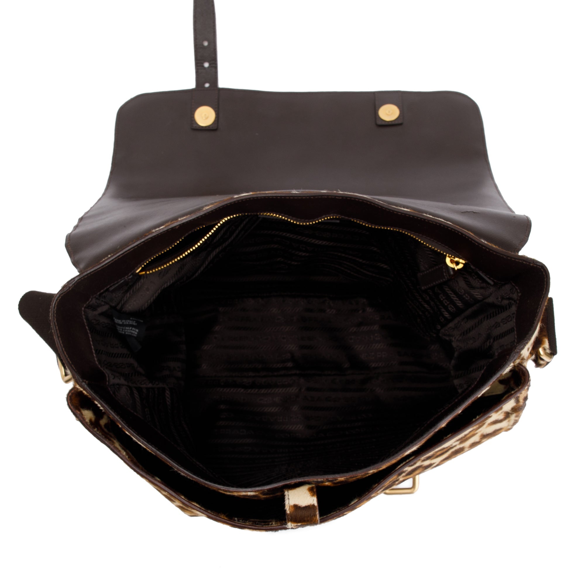 Prada Cavallino Leopard Print Messenger Bag w/ Authenticity Card