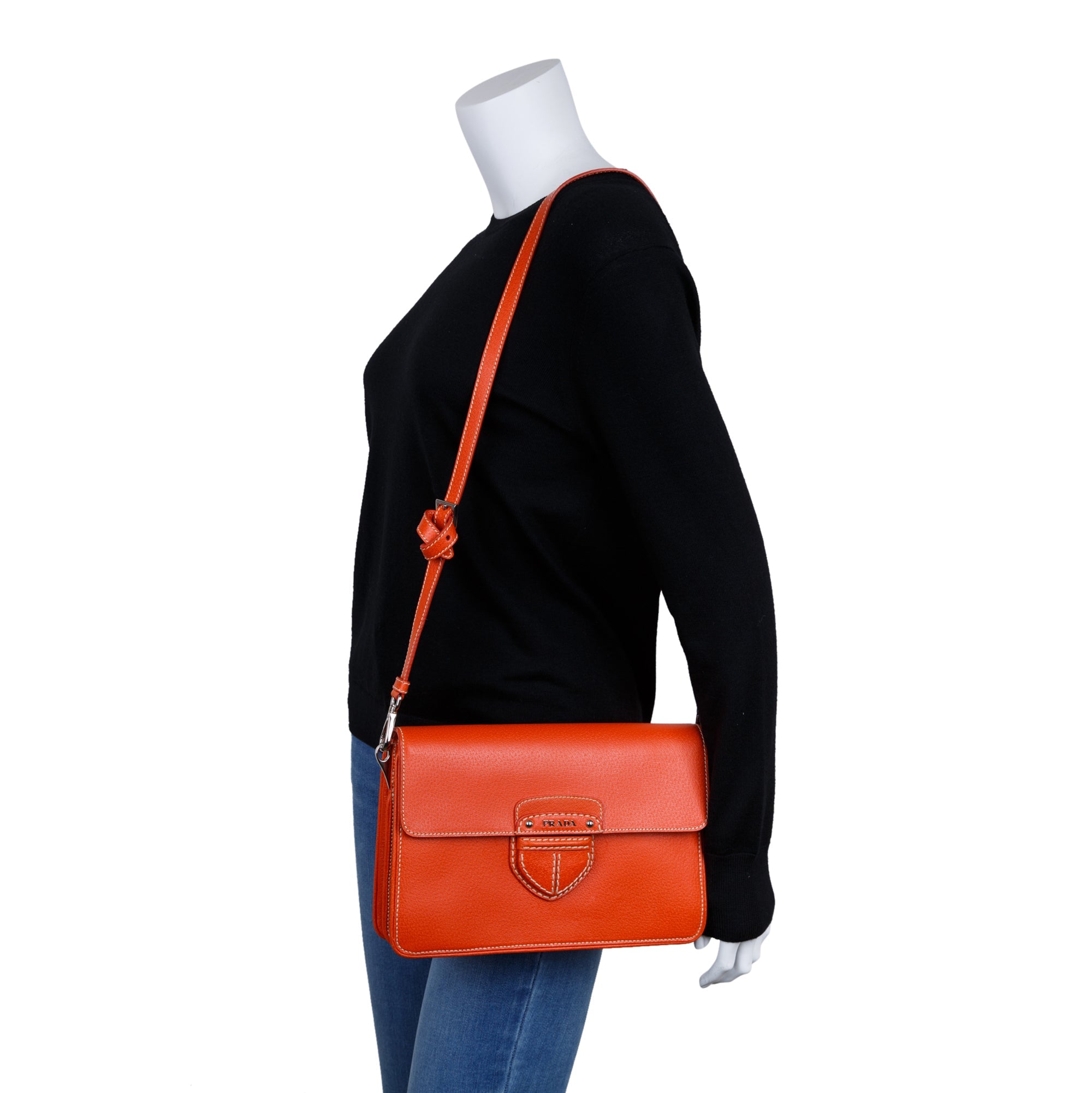 Prada Cinghiale Flap Shoulder Bag