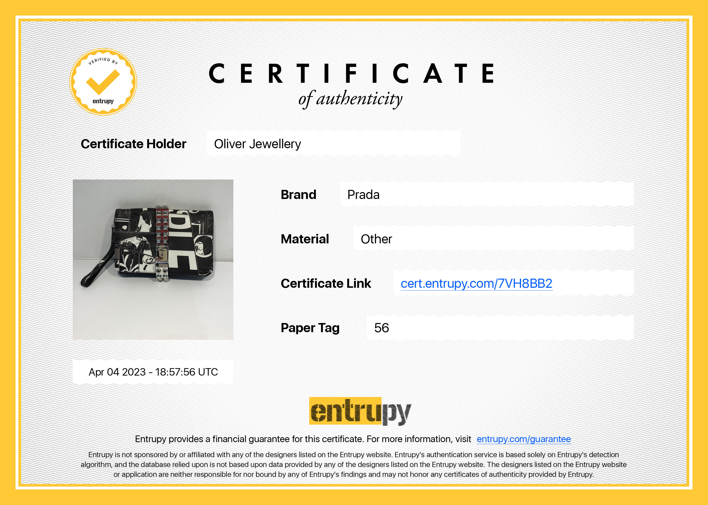 Prada Comic Elektra Wristlet Clutch w/ Authenticity Card