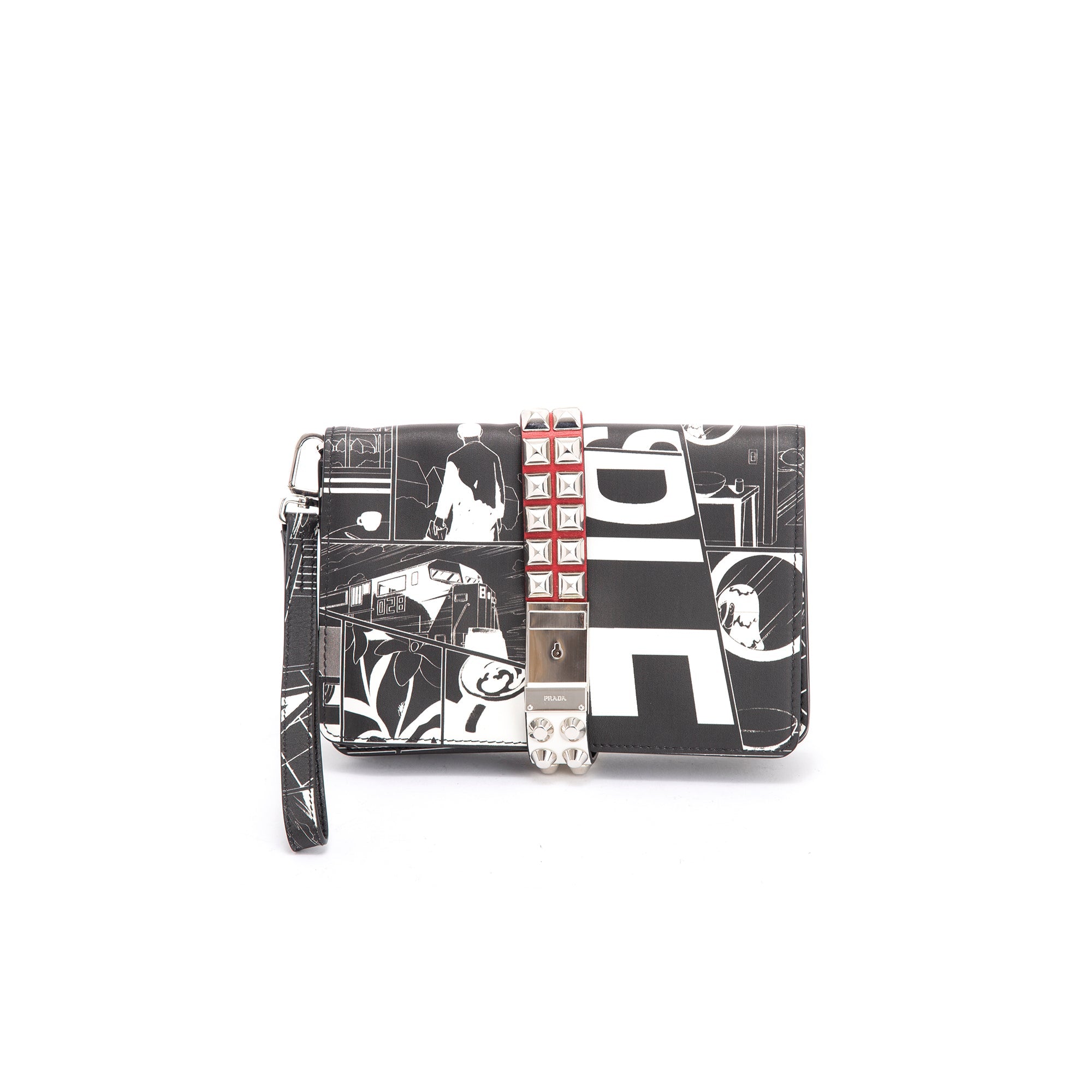 Prada Comic Elektra Wristlet Clutch w/ Authenticity Card