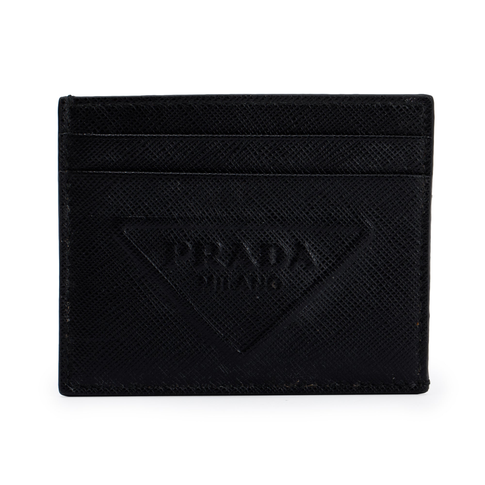 Prada Embossed Logo Saffiano Leather Card Holder