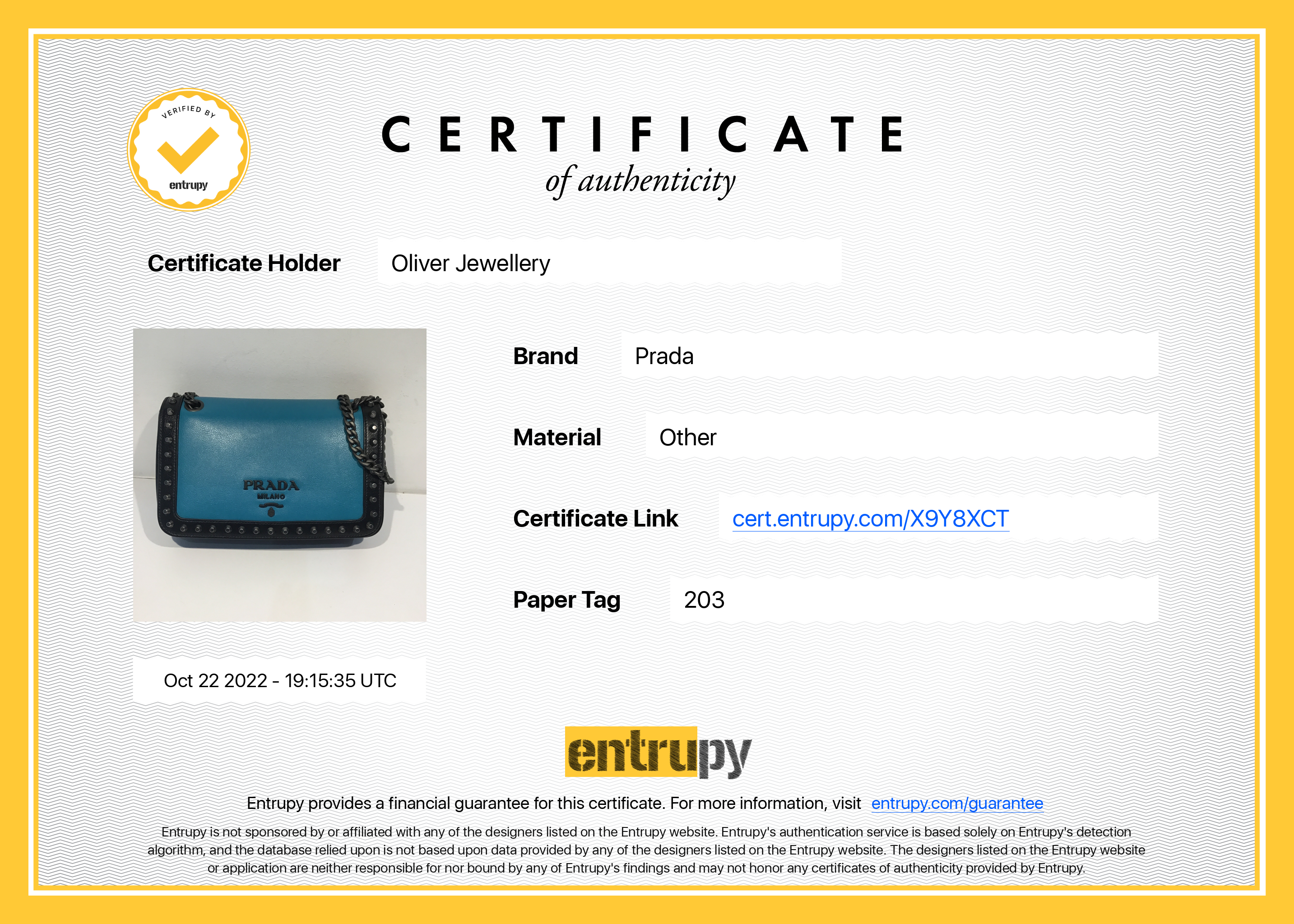 Prada Glace Calf Studded Crossbody Bag w/ Authenticity Card