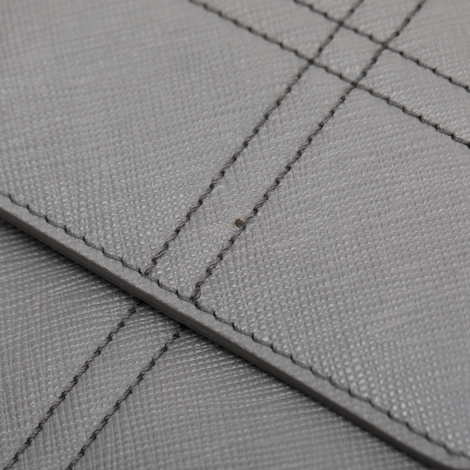 Prada Gray Saffiano Leather Soft Shoulder Bag