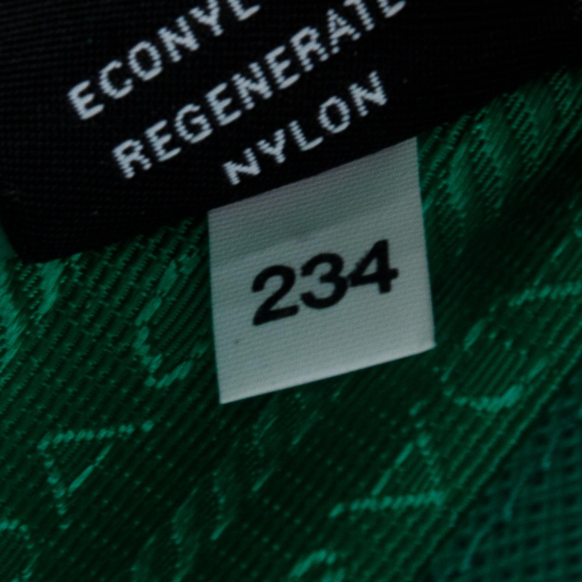 Prada Green Saffiano Leather Mini Triangle Pouch