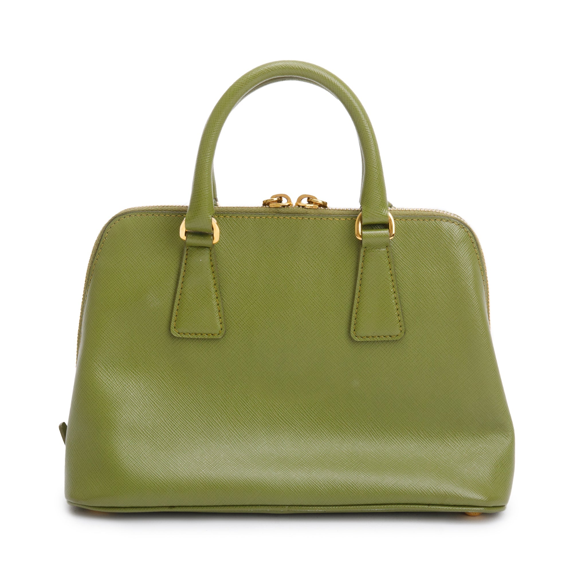 Prada Green Saffiano Lux Small Promenade Tote w/ Strap