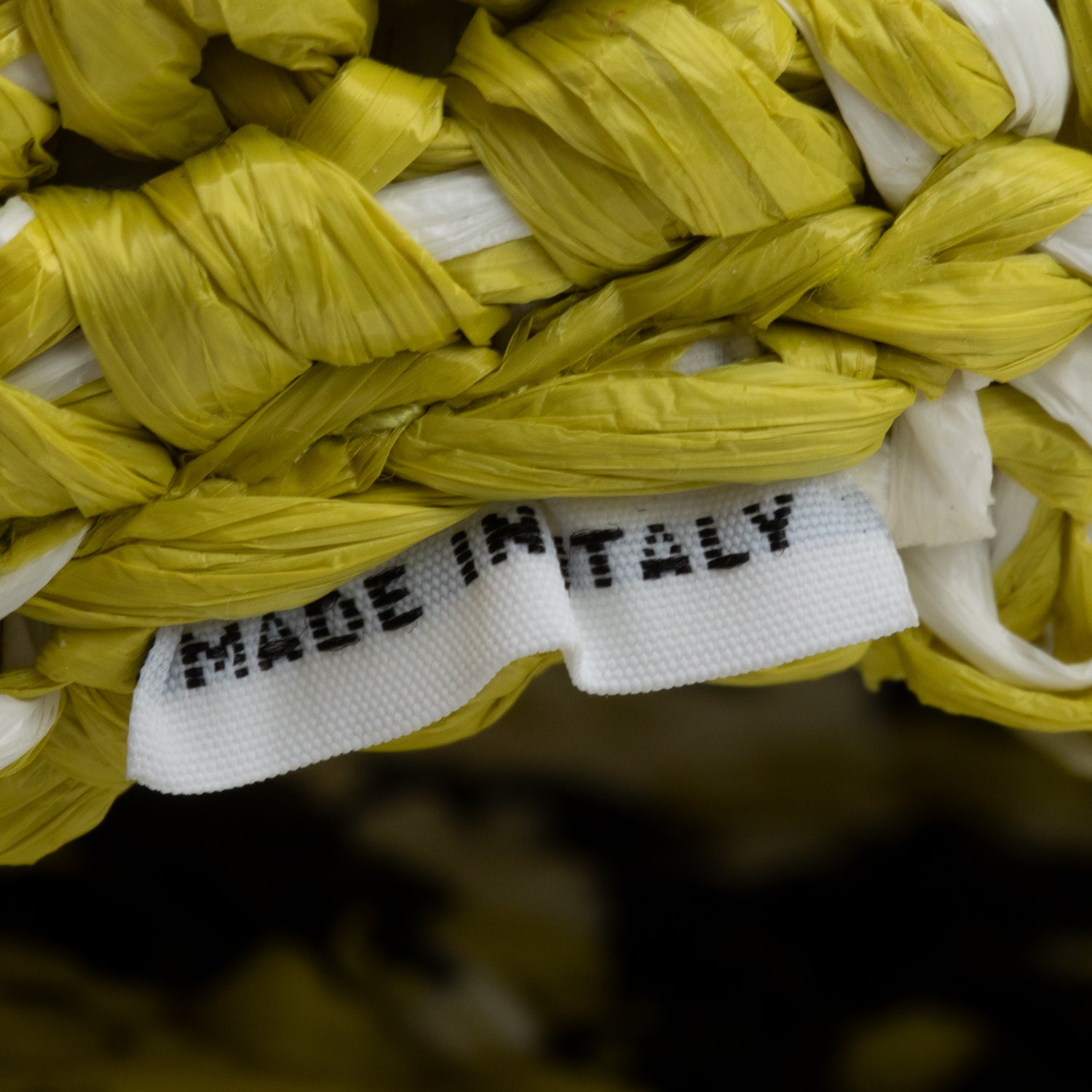 Prada Green/White Crochet Raffia Small Logo Tote