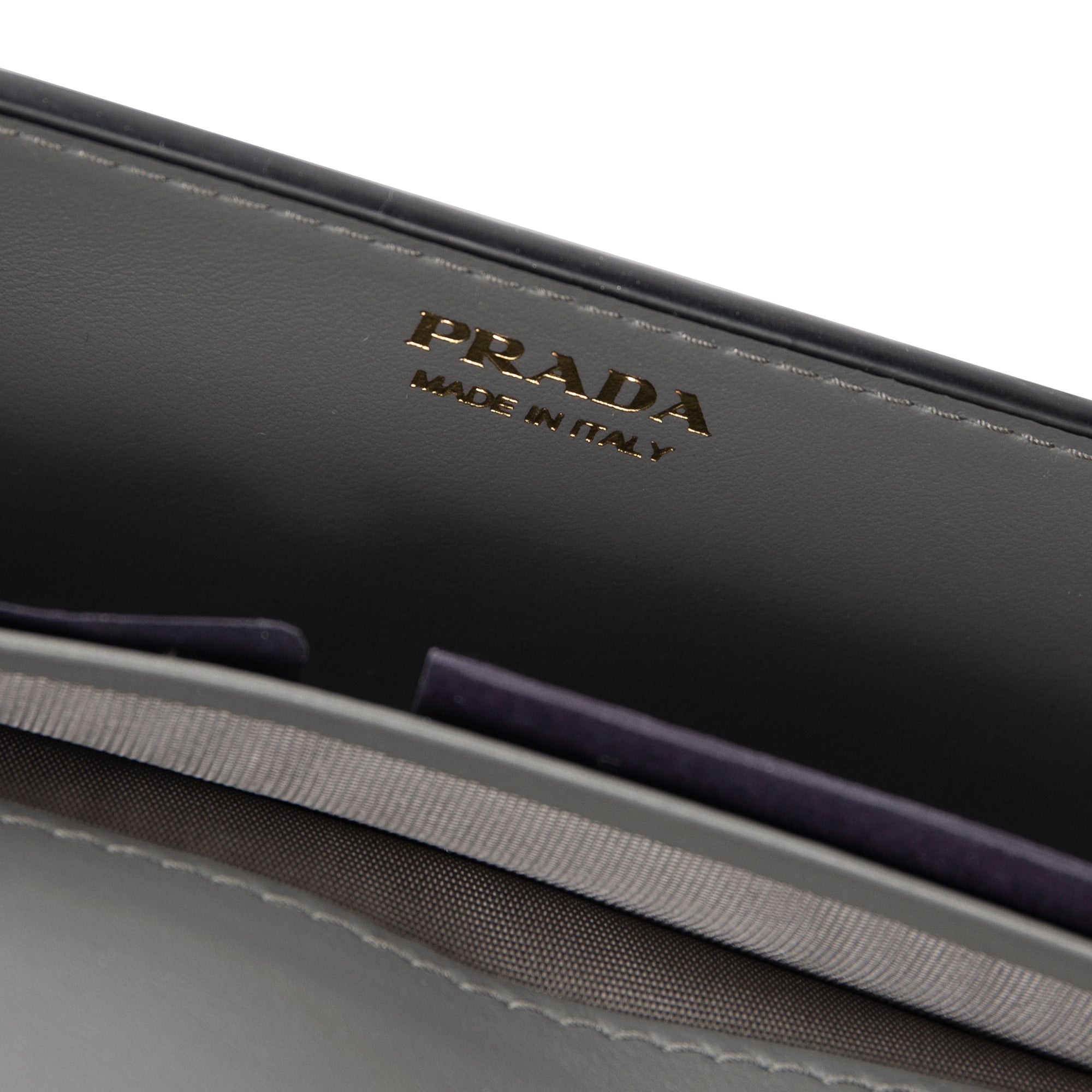 Prada Grey City Calf Cahier Wallet on Chain w/ Box & Authenticity Card