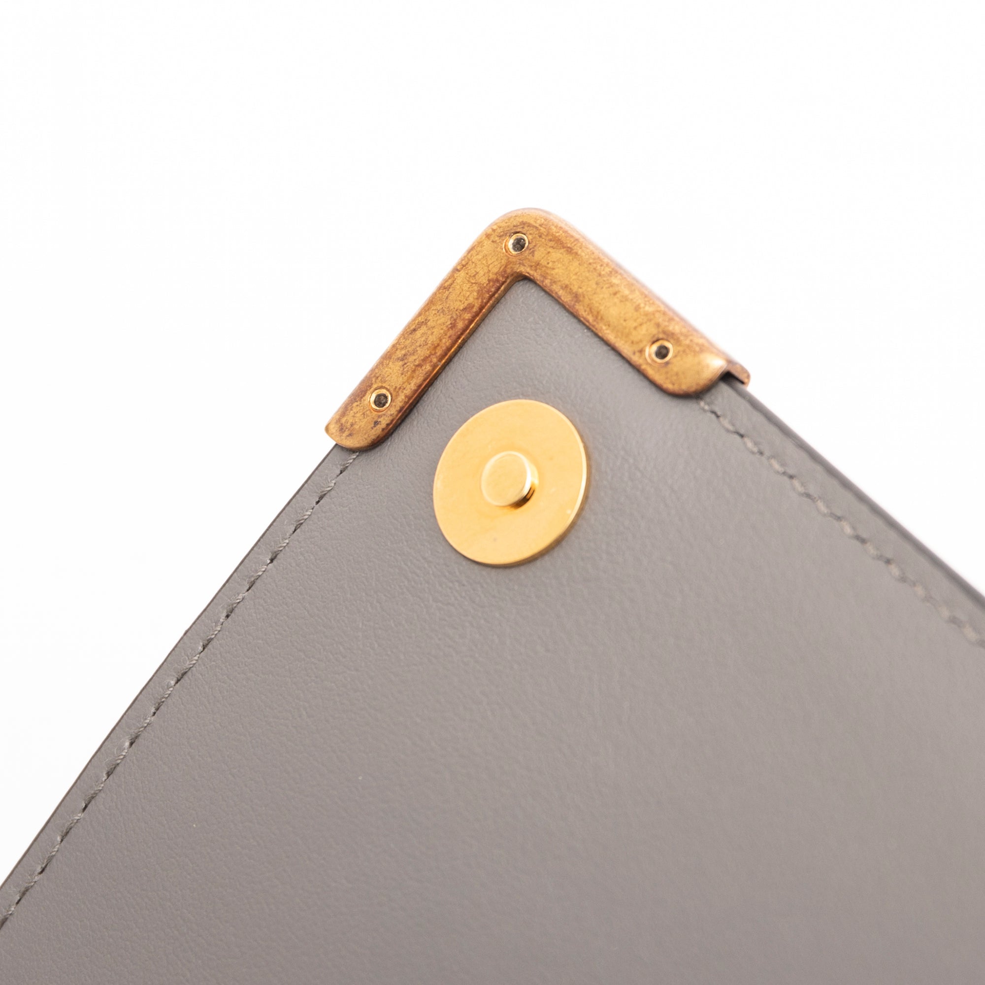 Prada Grey City Calf Cahier Wallet on Chain w/ Box & Authenticity Card