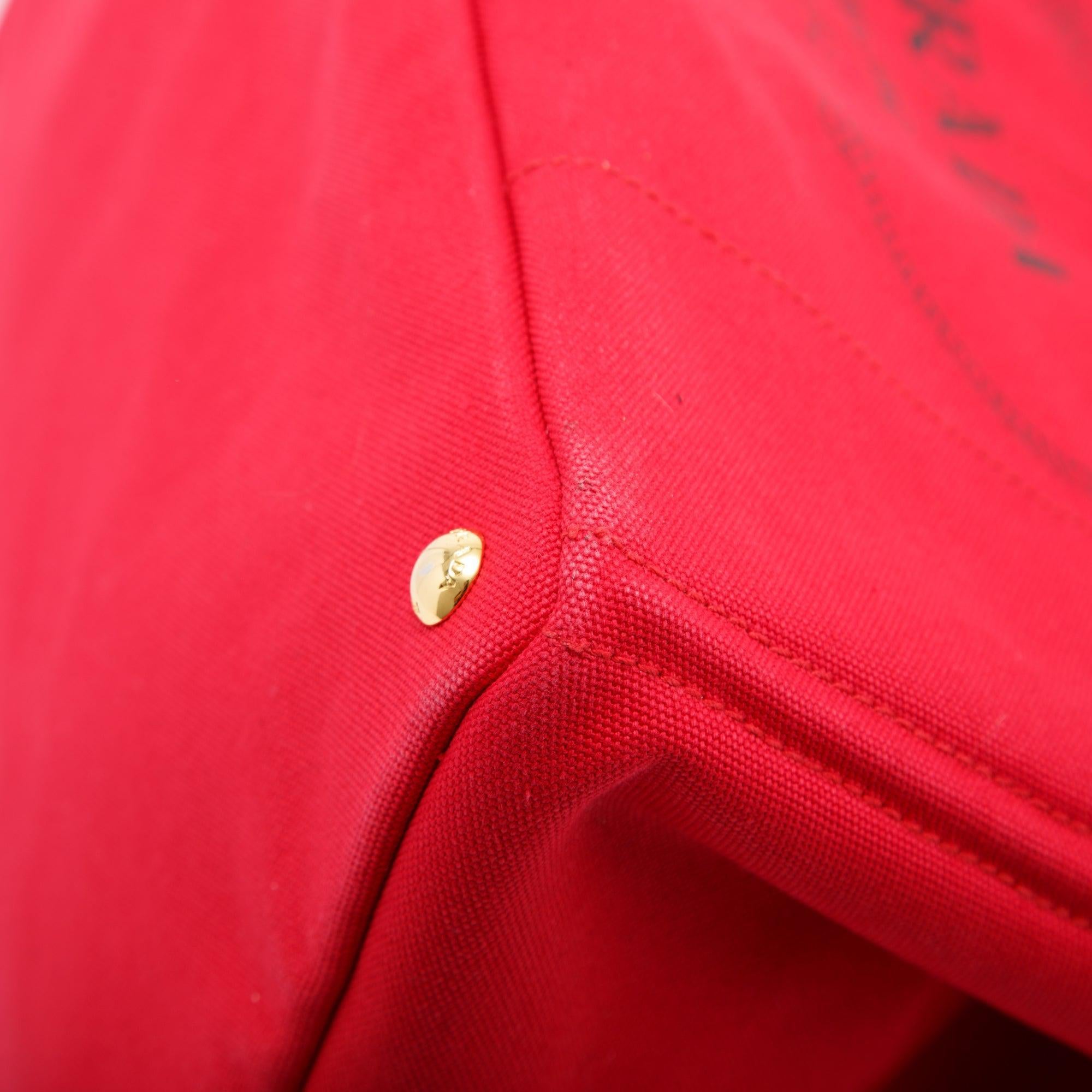Prada Large Red Canapa Logo Tote