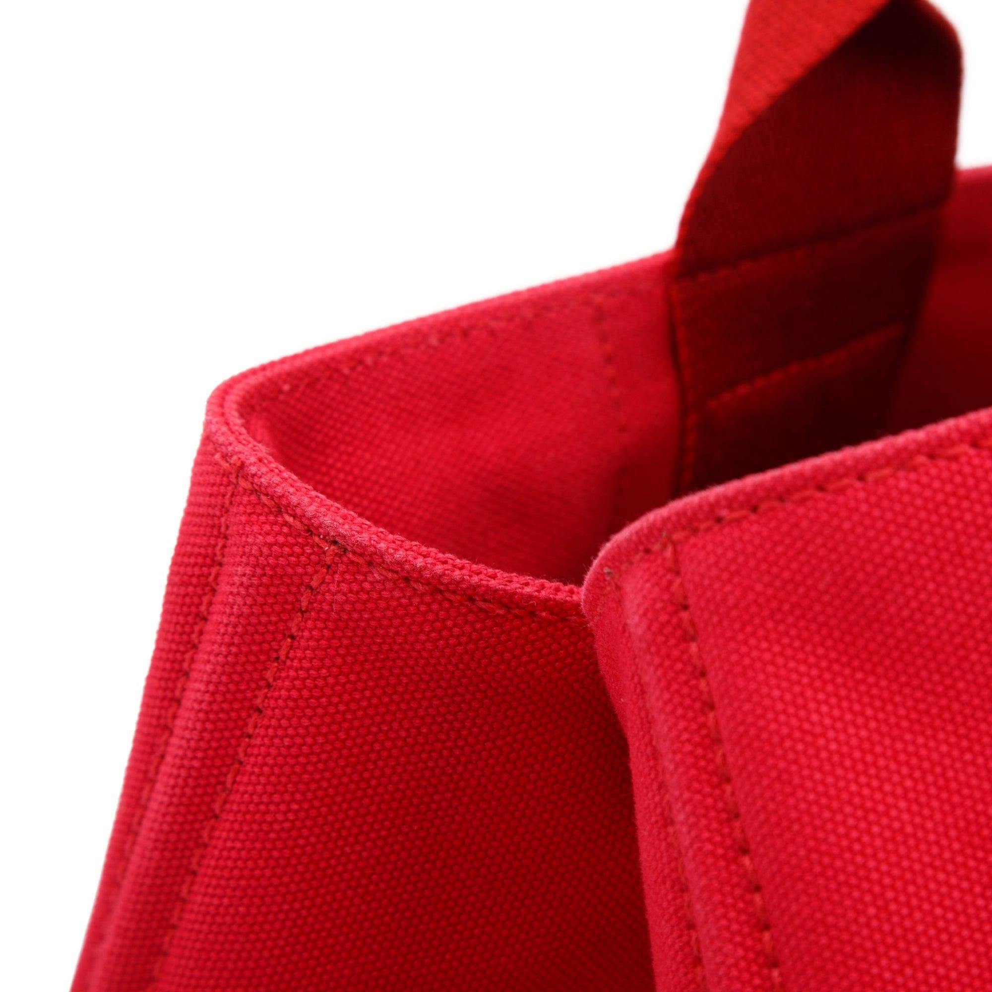 Prada Large Red Canapa Logo Tote