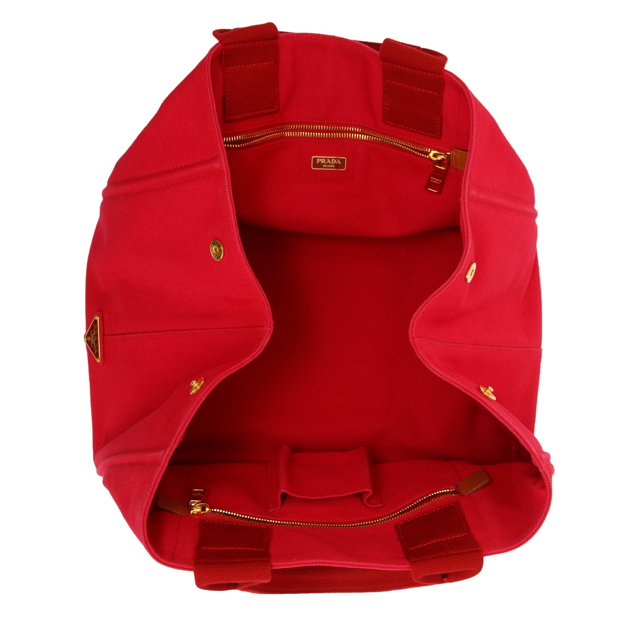 Prada Large Red Canapa Logo Tote