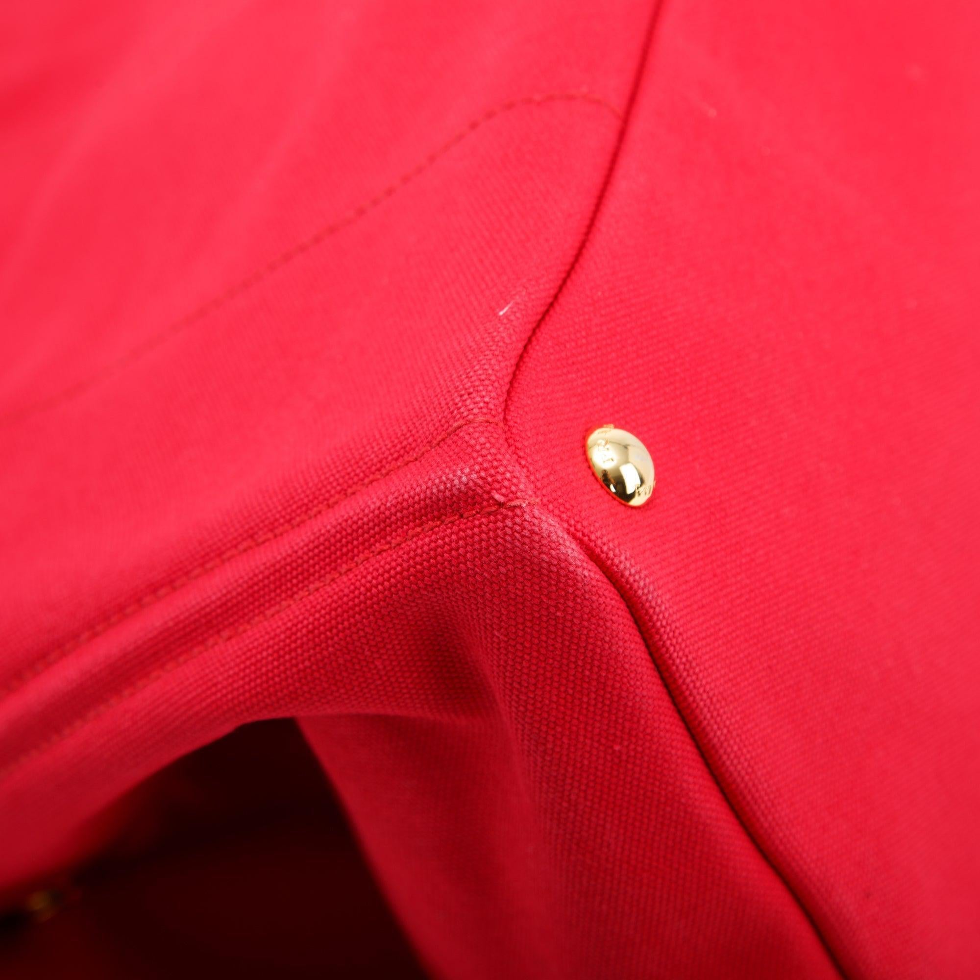 Prada Large Red Canapa Logo Tote