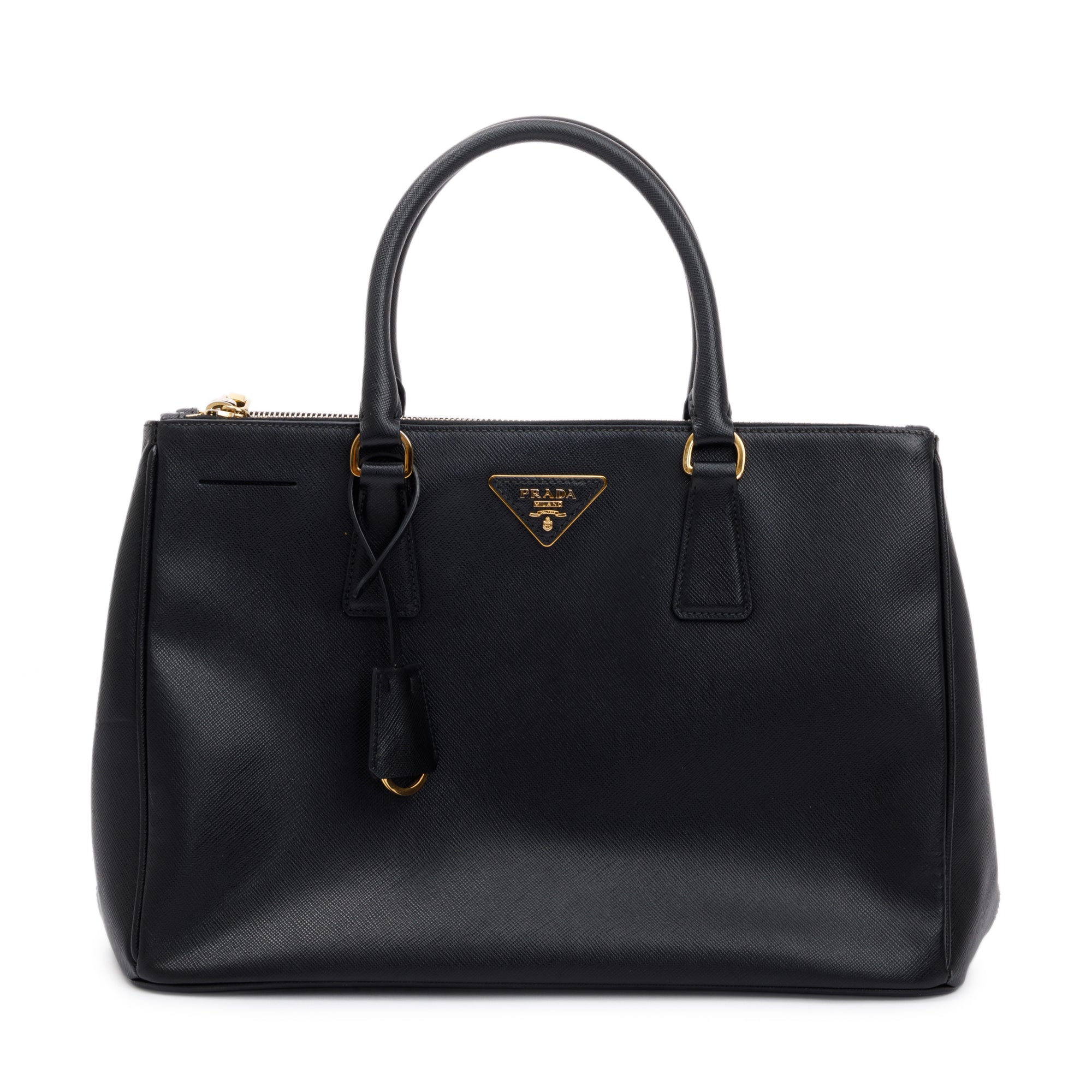 Prada Large Saffiano Lux Double Zip Galleria Tote w/ Strap