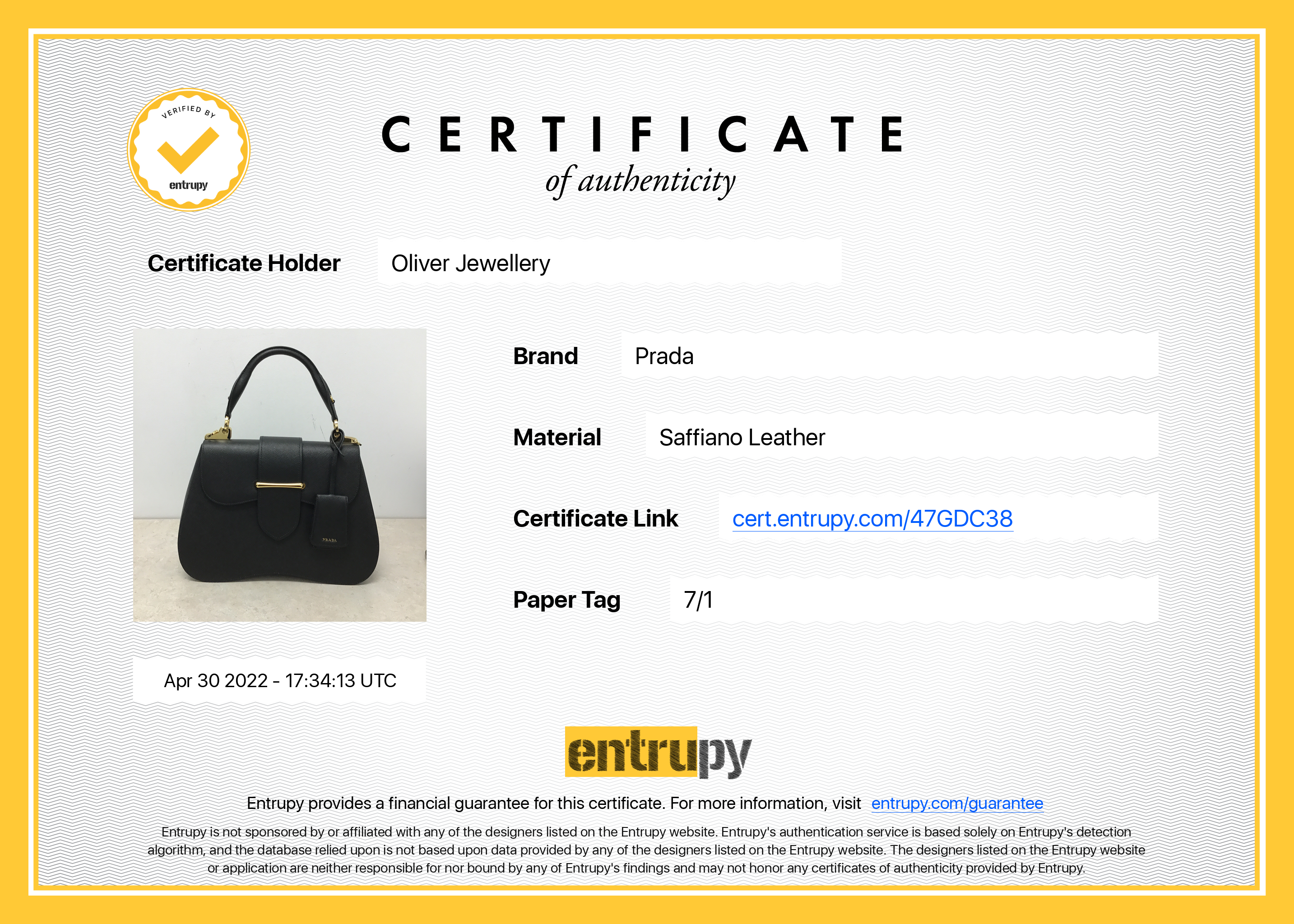 Prada Large Saffiano Lux Sidonie Top Handle Bag w/ Box & Authenticity Card