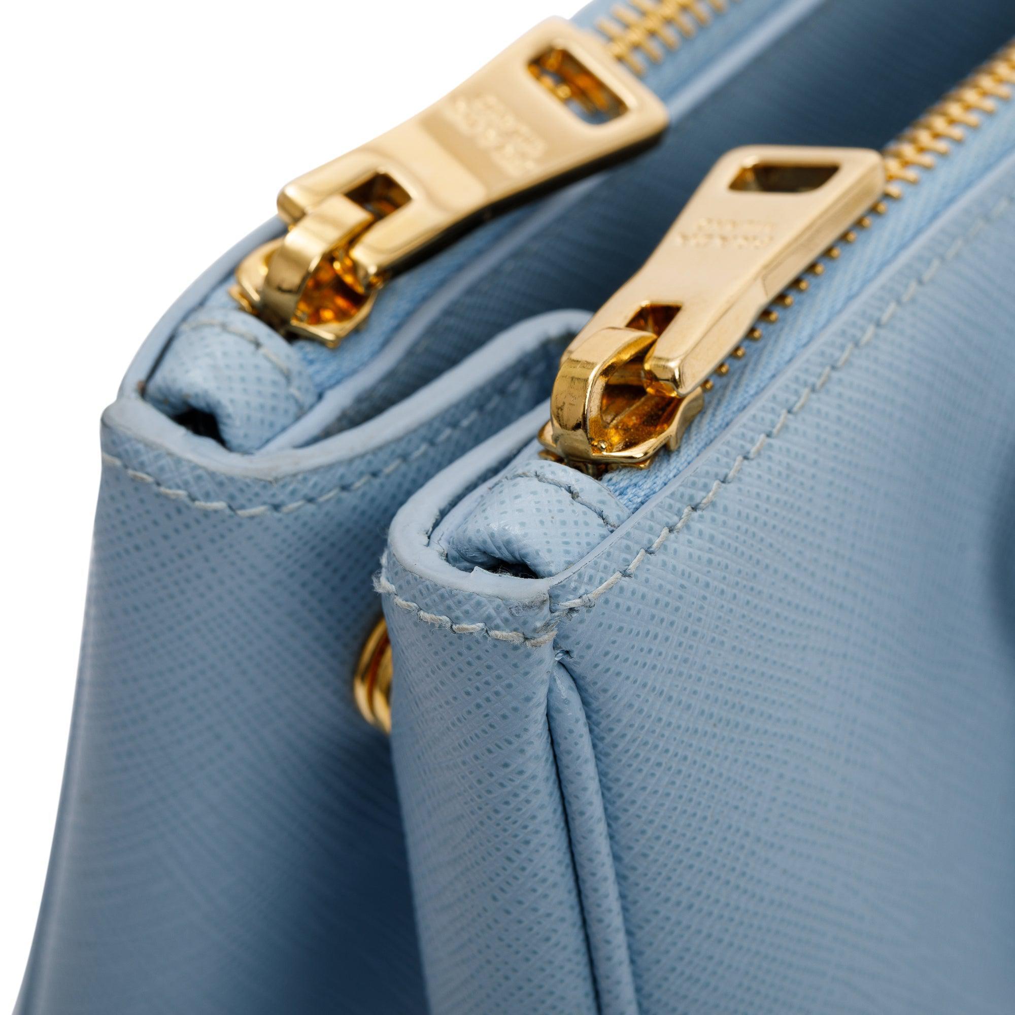 Prada Medium Saffiano Lux Galleria Double Zip Tote w/ Strap & Box