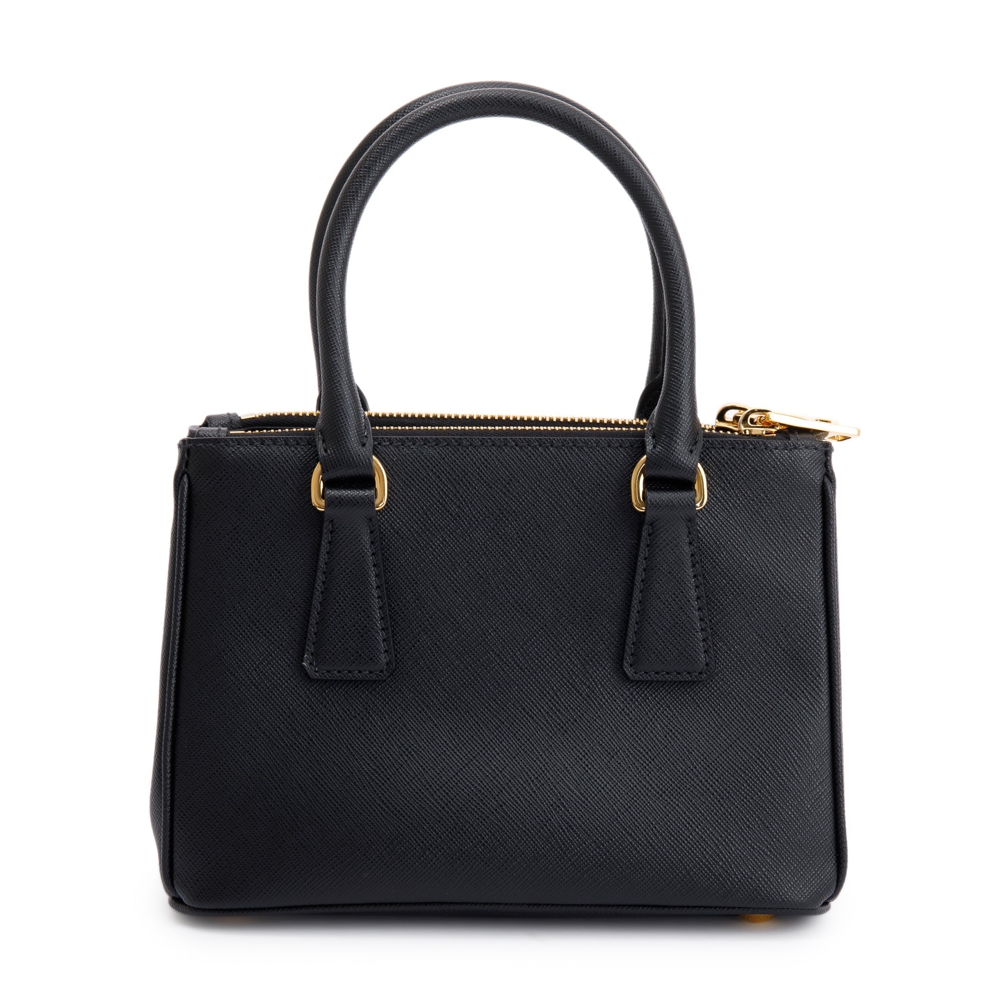 Prada Mini Saffiano Lux Galleria Double Zip Tote w/ Strap