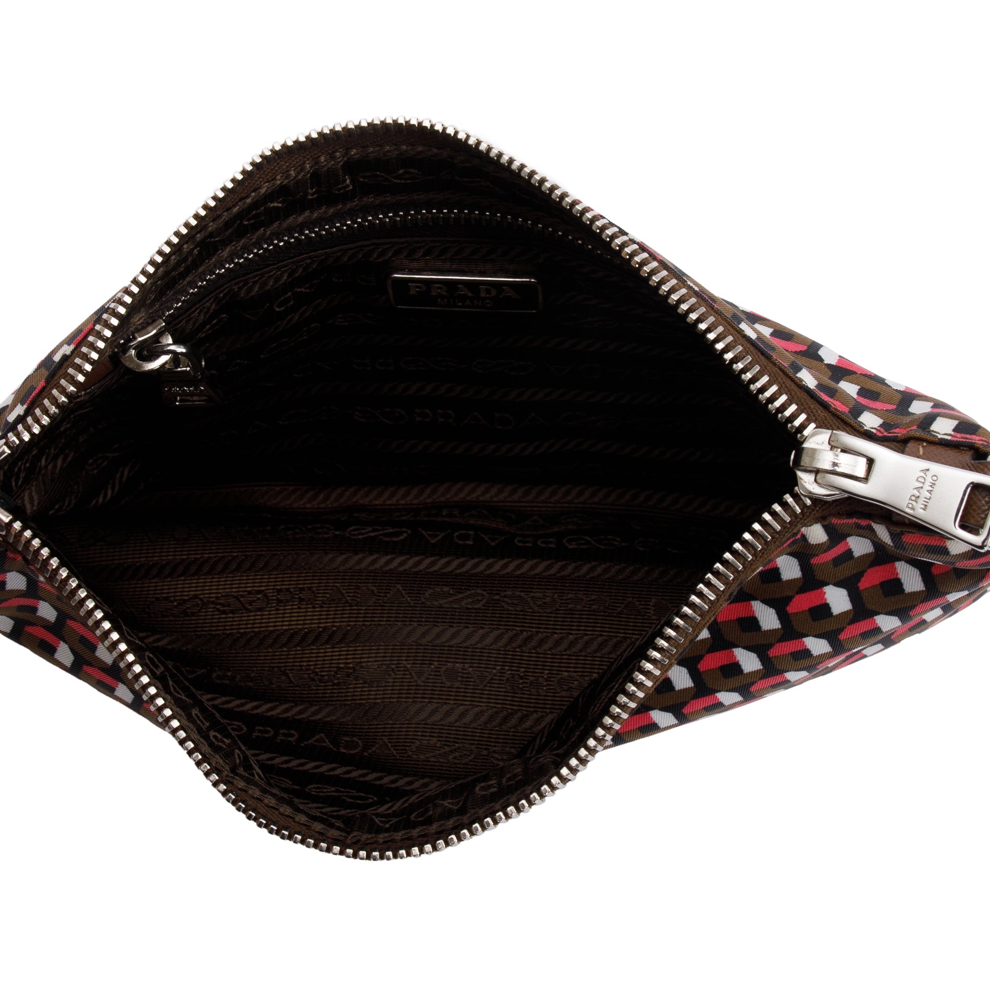 Prada Multicolor Tessuto Stampato Nylon Wristlet