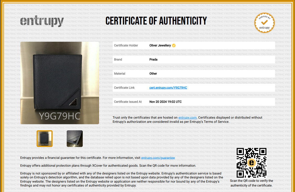 Prada Navy Leather Bi-Fold Wallet w/ Box