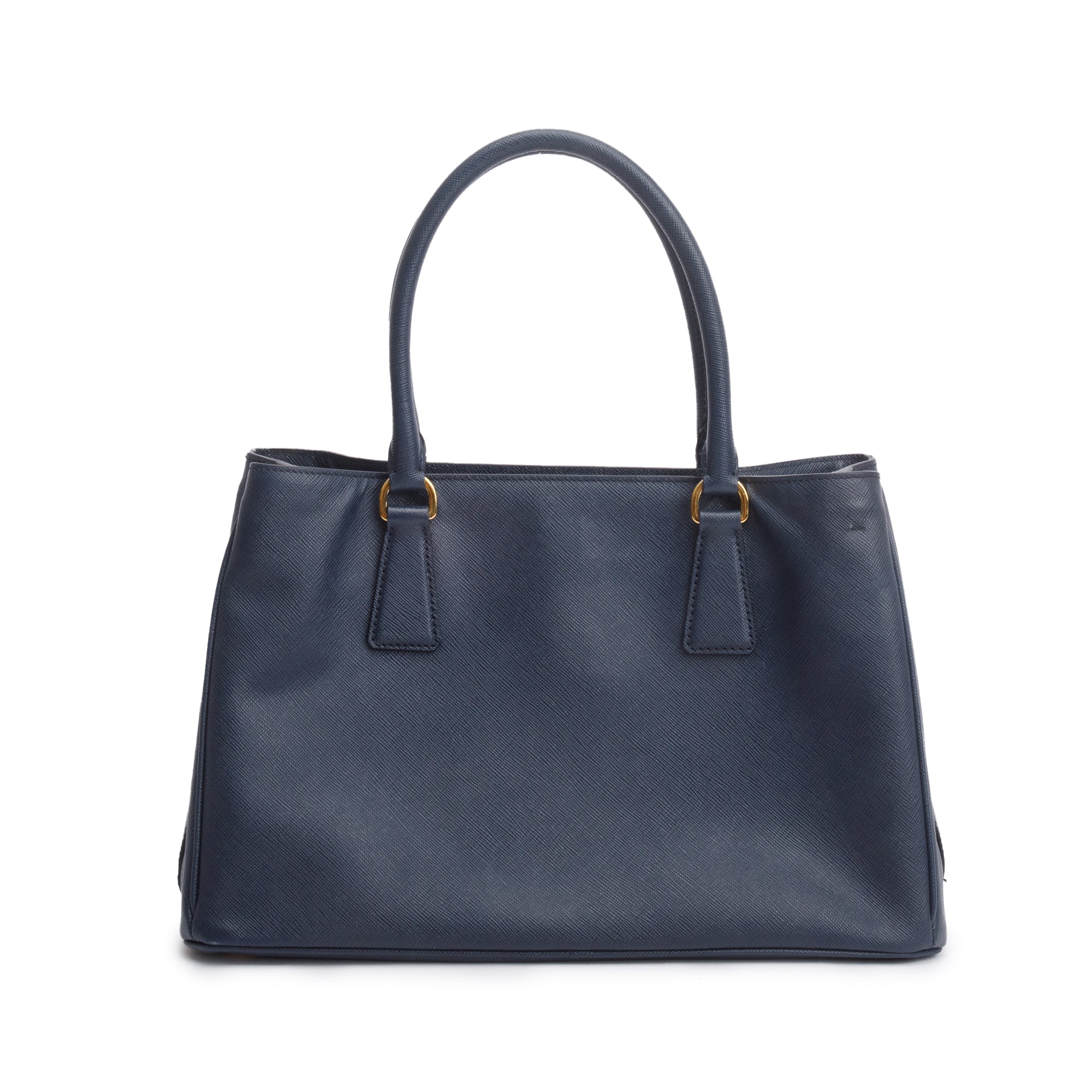 Prada Navy Saffiano Lux Medium Galleria Tote w/ Strap, Box & Authenticity Card