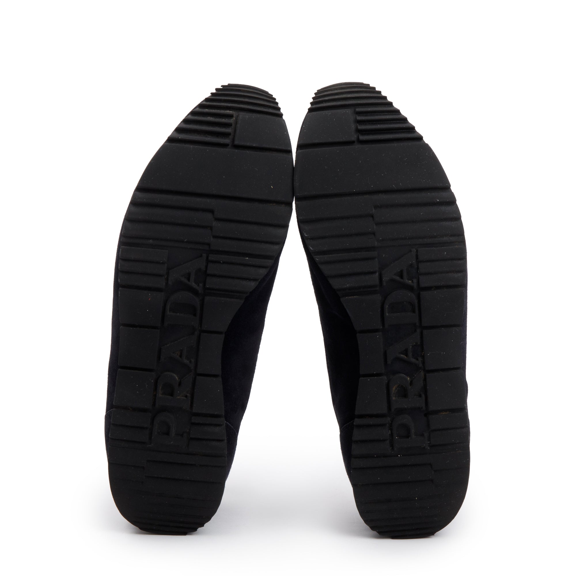 Prada Navy Sued & Nylon Linea Rossa Sneakers, Size 7