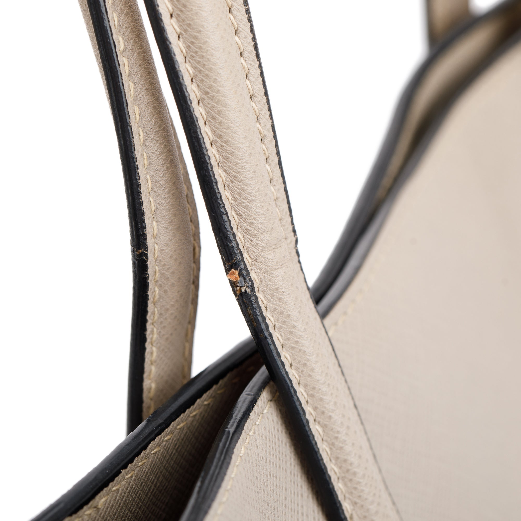 Prada Neutral Saffiano Soft Leather Tote w/ Strap
