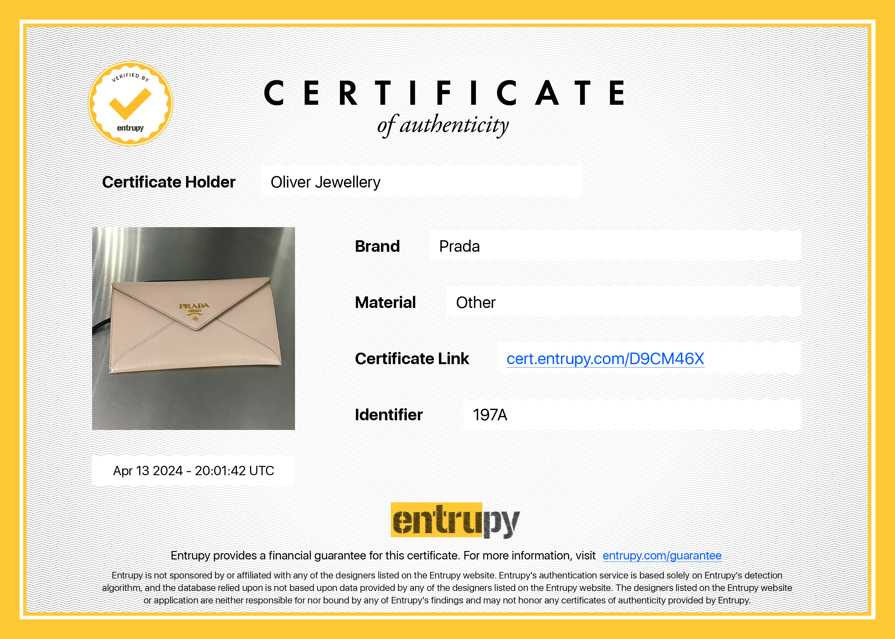 Prada Neutral Vitello Leather Envelope Wallet w/ Box