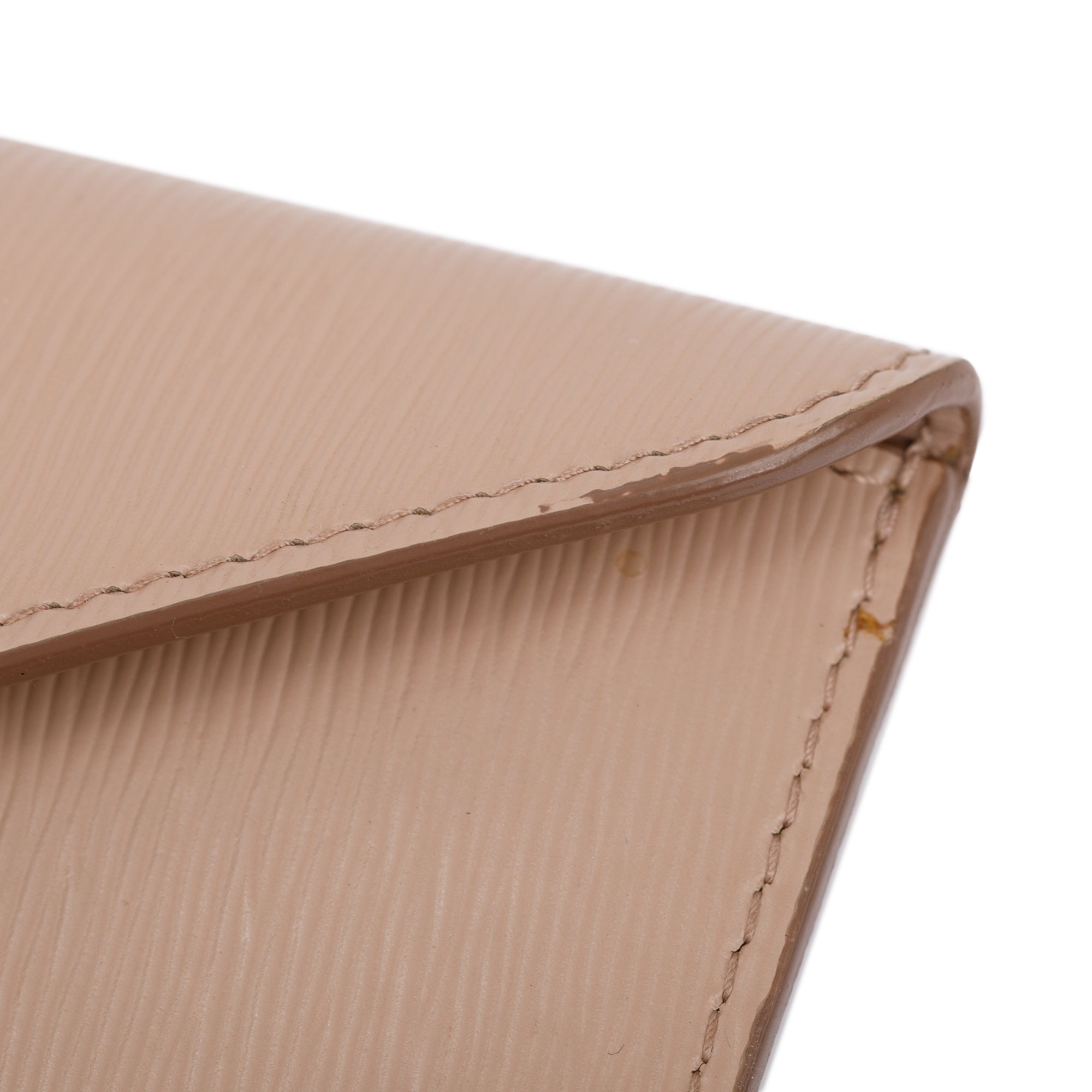 Prada Neutral Vitello Leather Envelope Wallet w/ Box