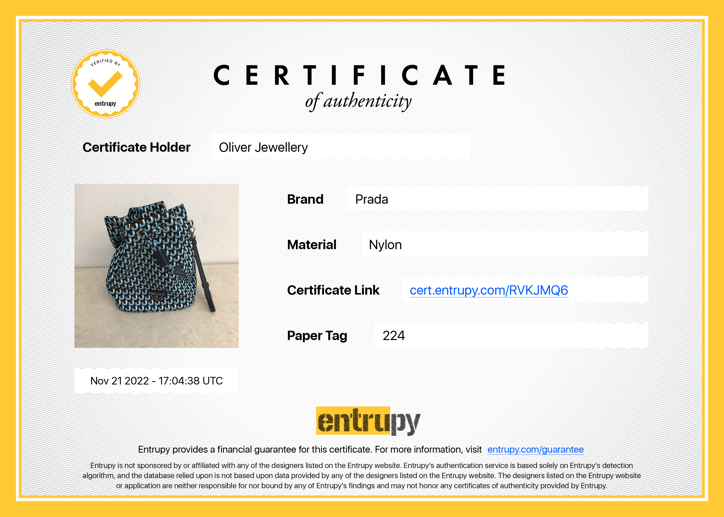 Prada Nylon Mini Bucket Wristlet Pouch w/ Box