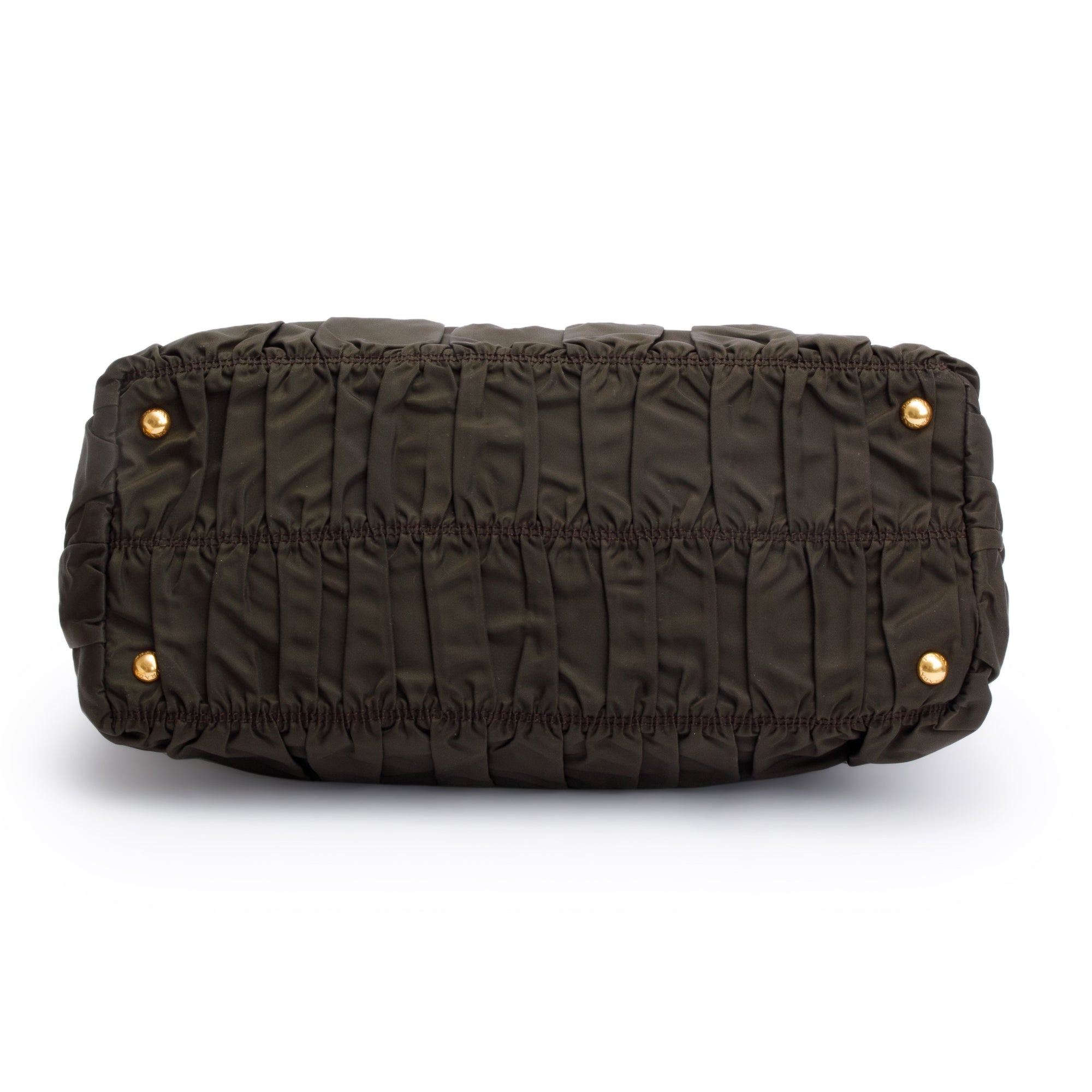 Prada Olive Green Tessuto Nylon Gauffre Quilted Tote