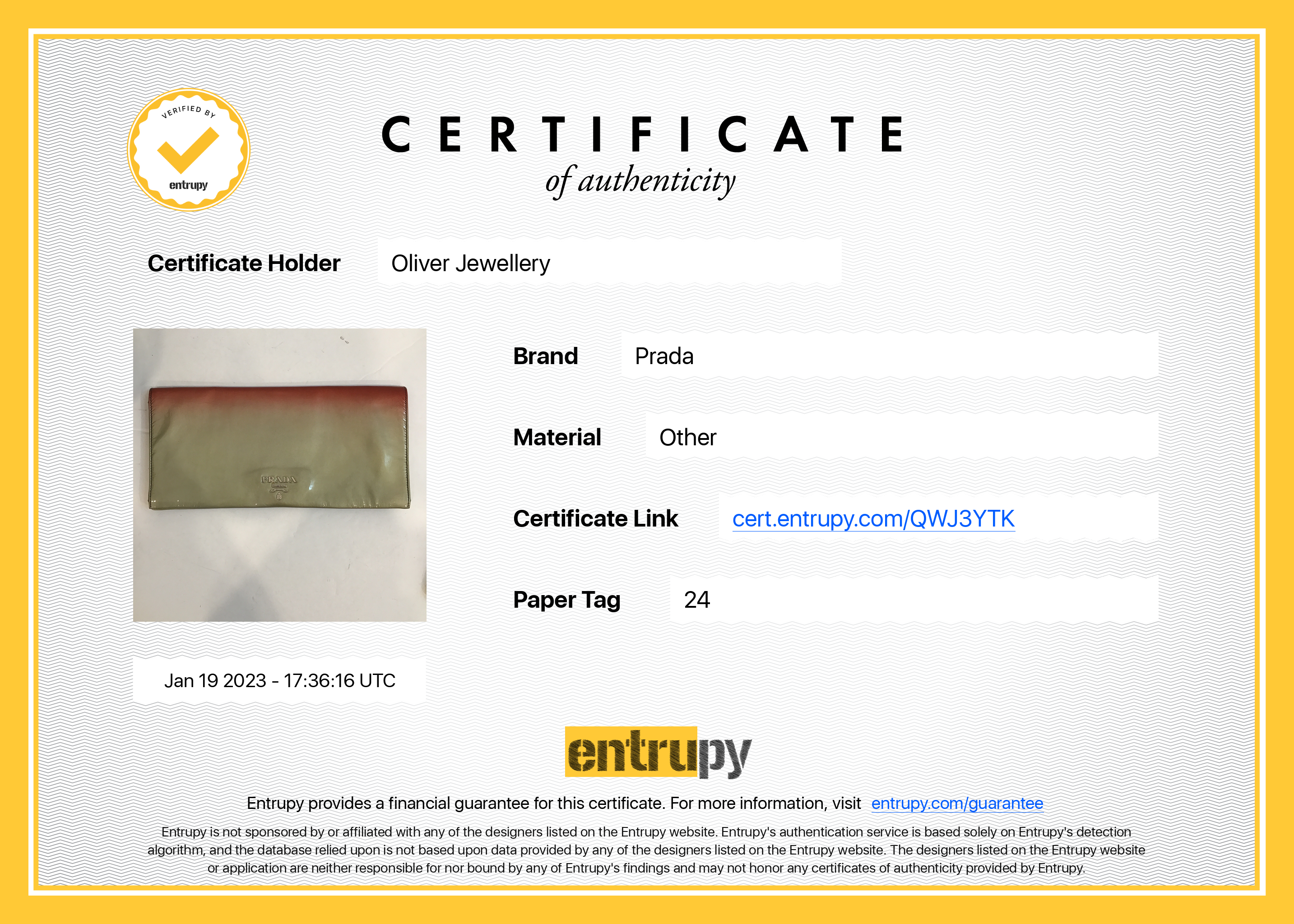 Prada Ombre Vernice Stumata Clutch