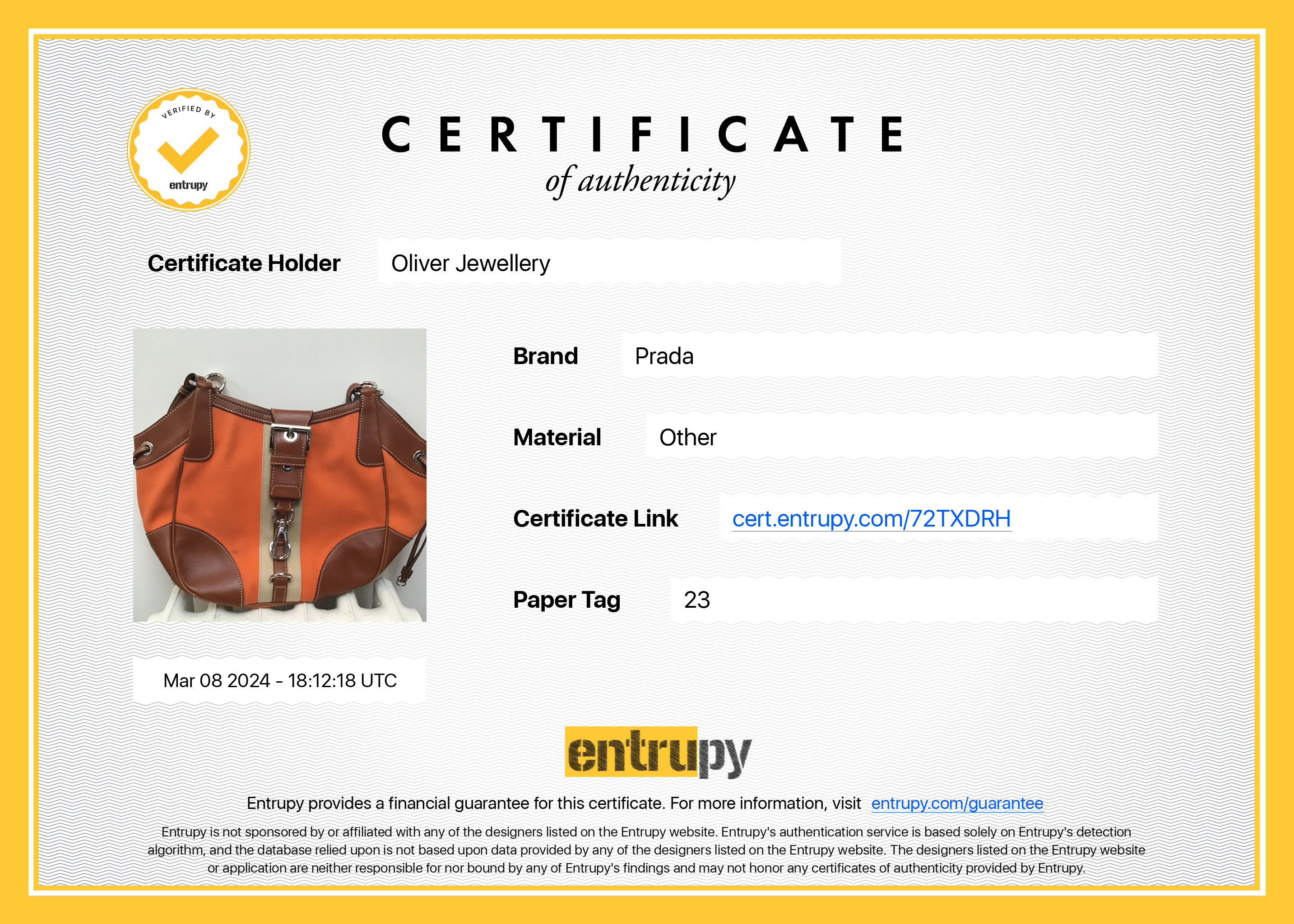 Prada Orange Canapa Vitello Leather Darwstring Hobo w/ Authenticity Card