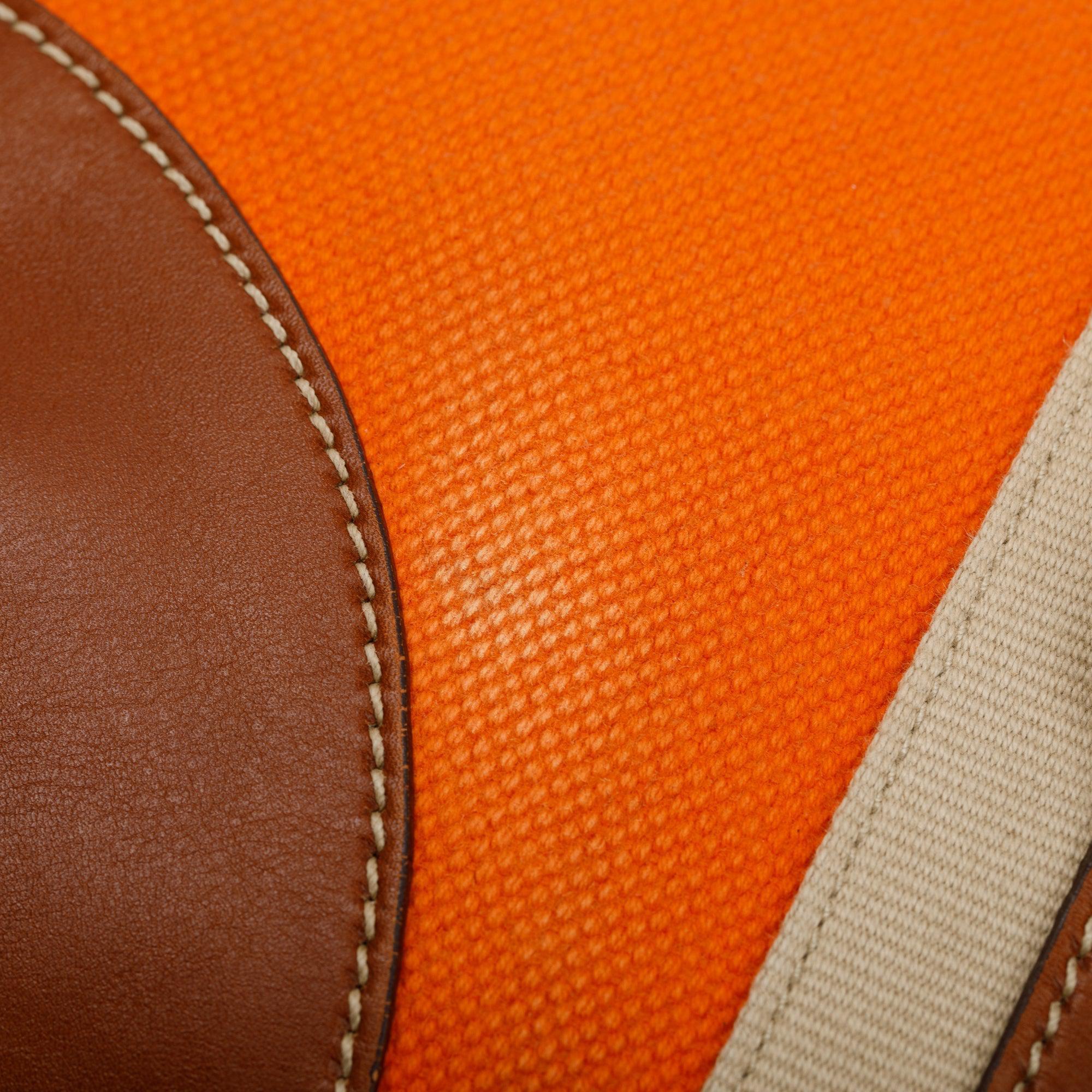 Prada Orange Canapa Vitello Leather Darwstring Hobo w/ Authenticity Card